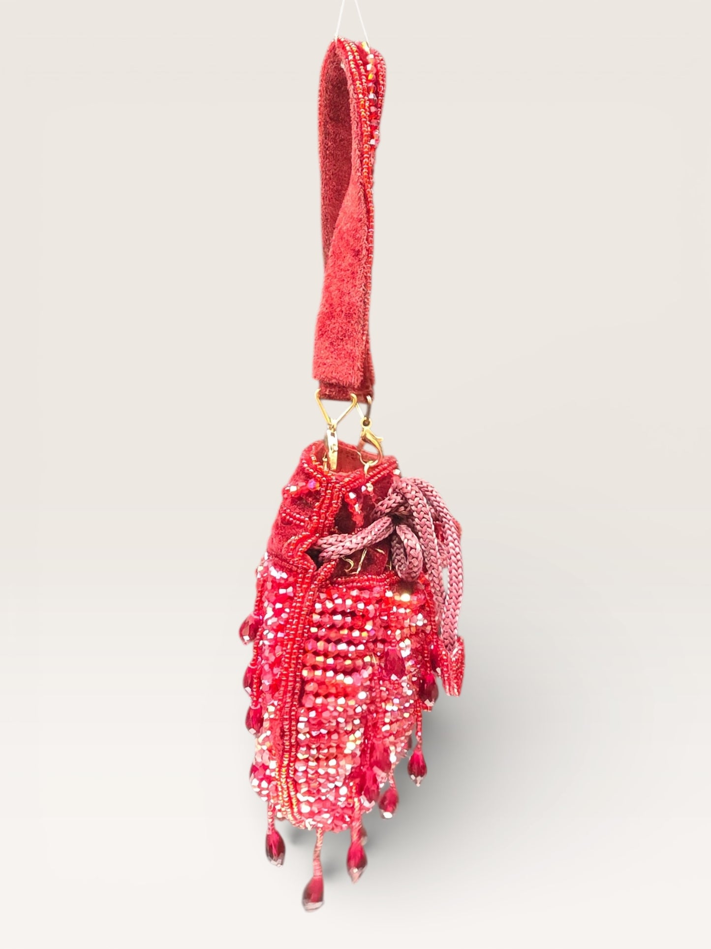 Rimzim Maroon Crystal Mini Potli