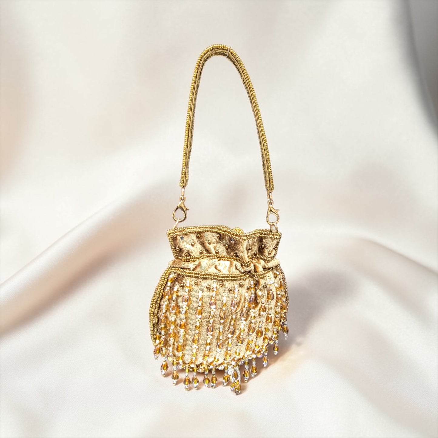 Crysta Antique Gold Mini Potli