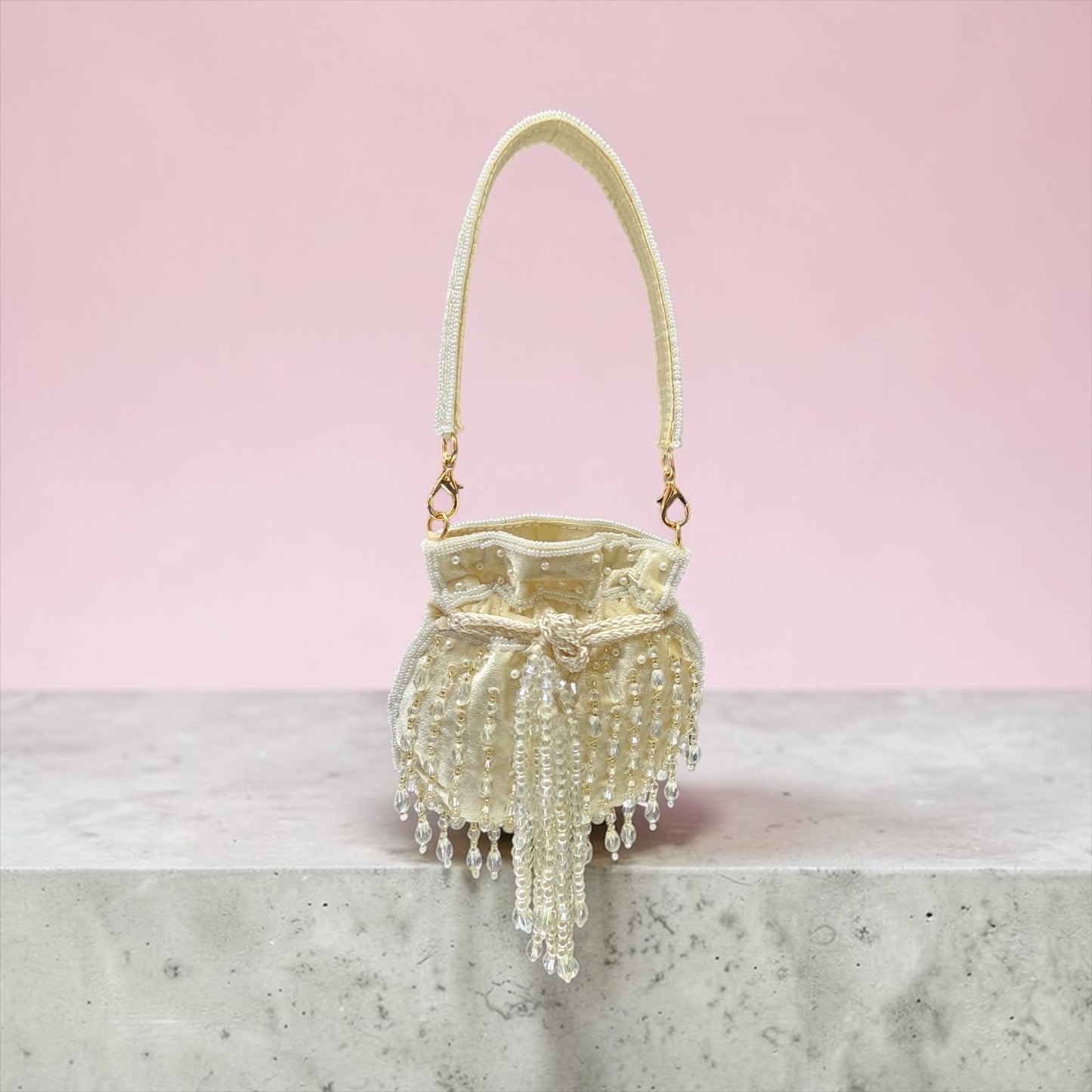 Crysta White Mini Potli