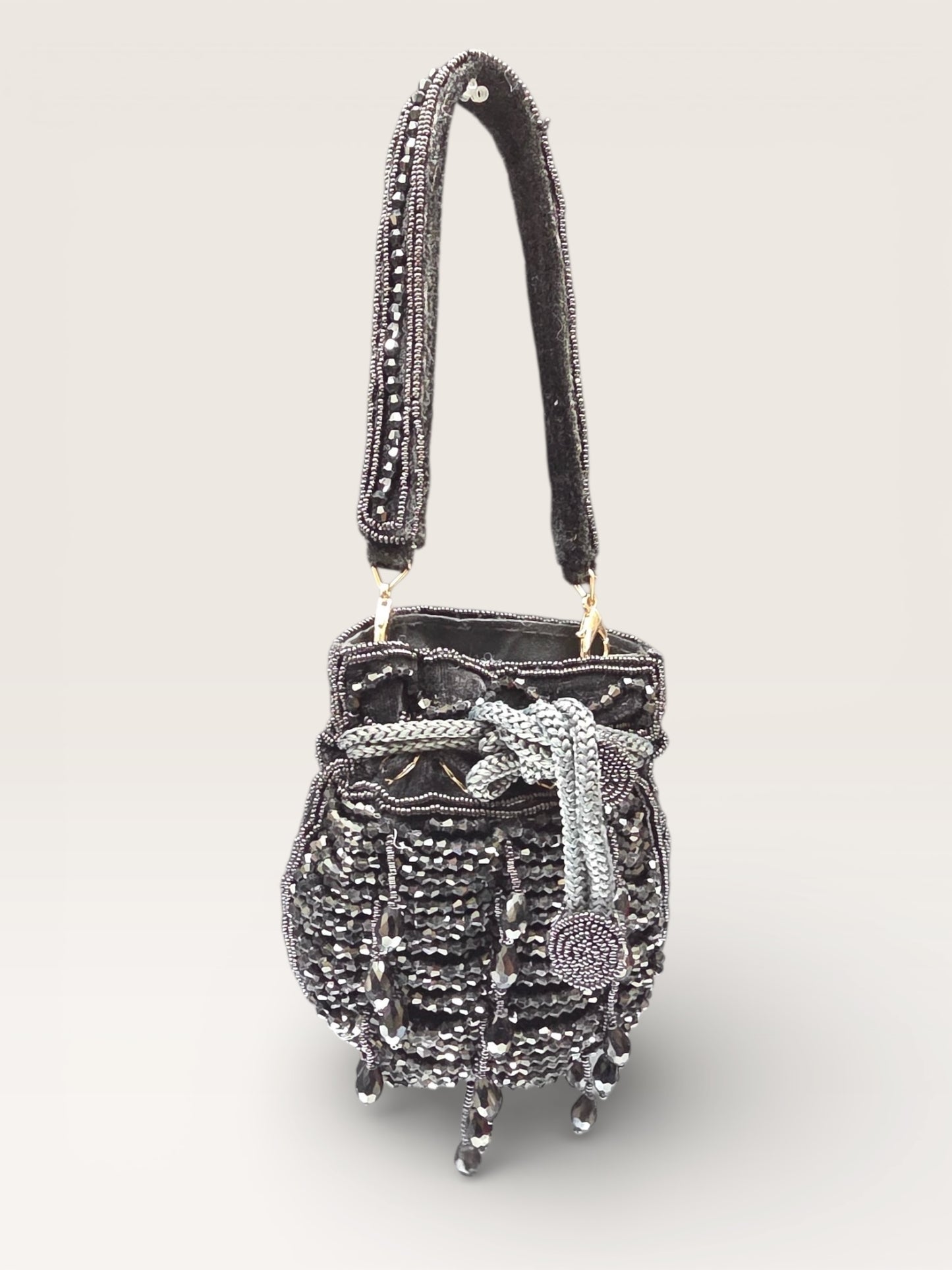 Rimzim Black Crystal Mini Potli