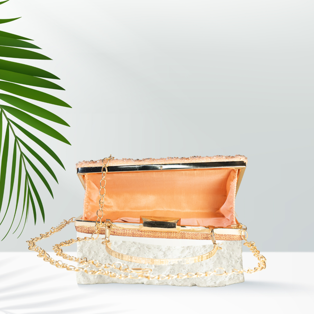 Crysta Sequins Silver Box Clutch