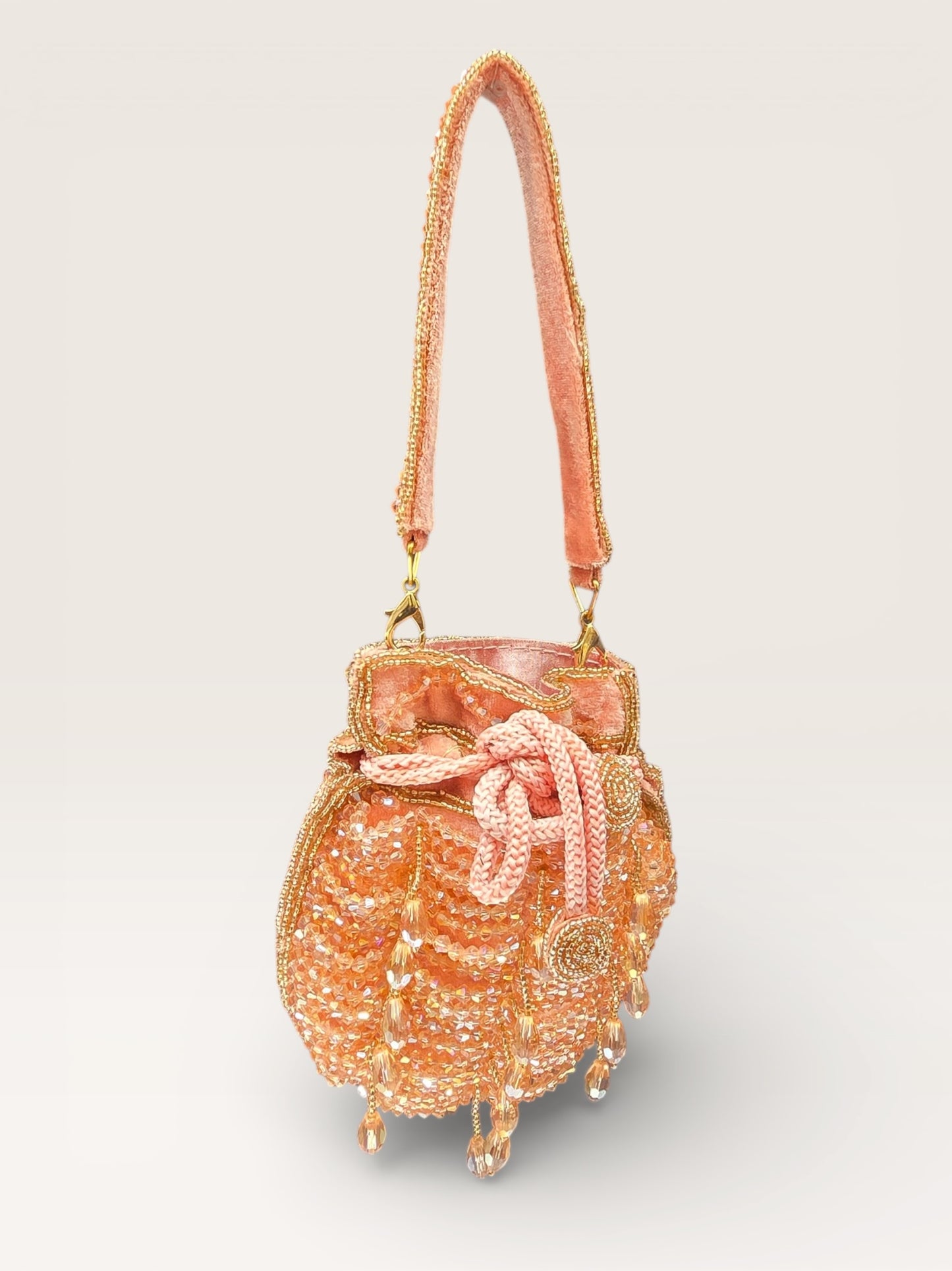 Rimzim Peach Crystal Mini Potli