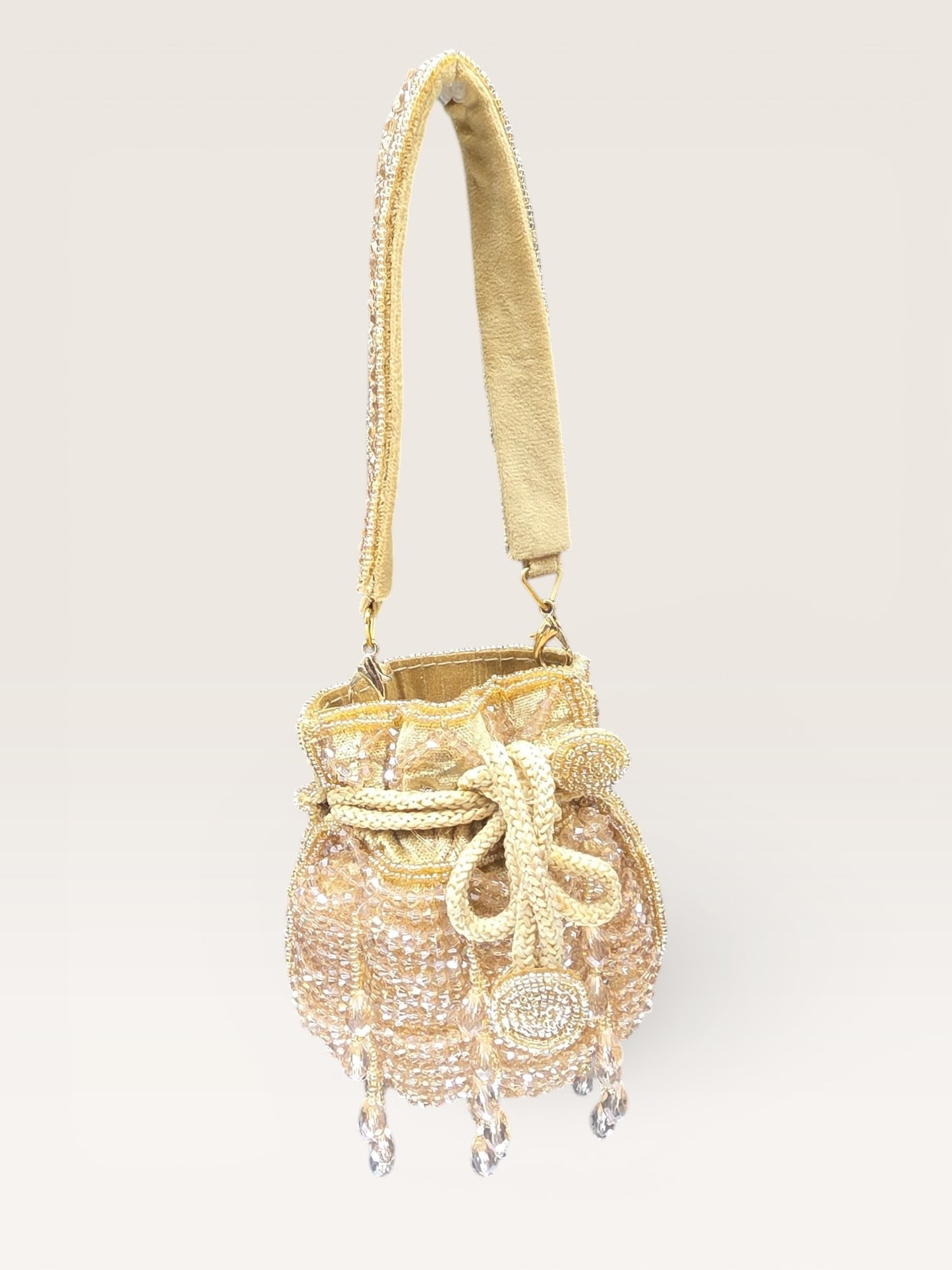 Rimzim Gold Crystal Mini Potli