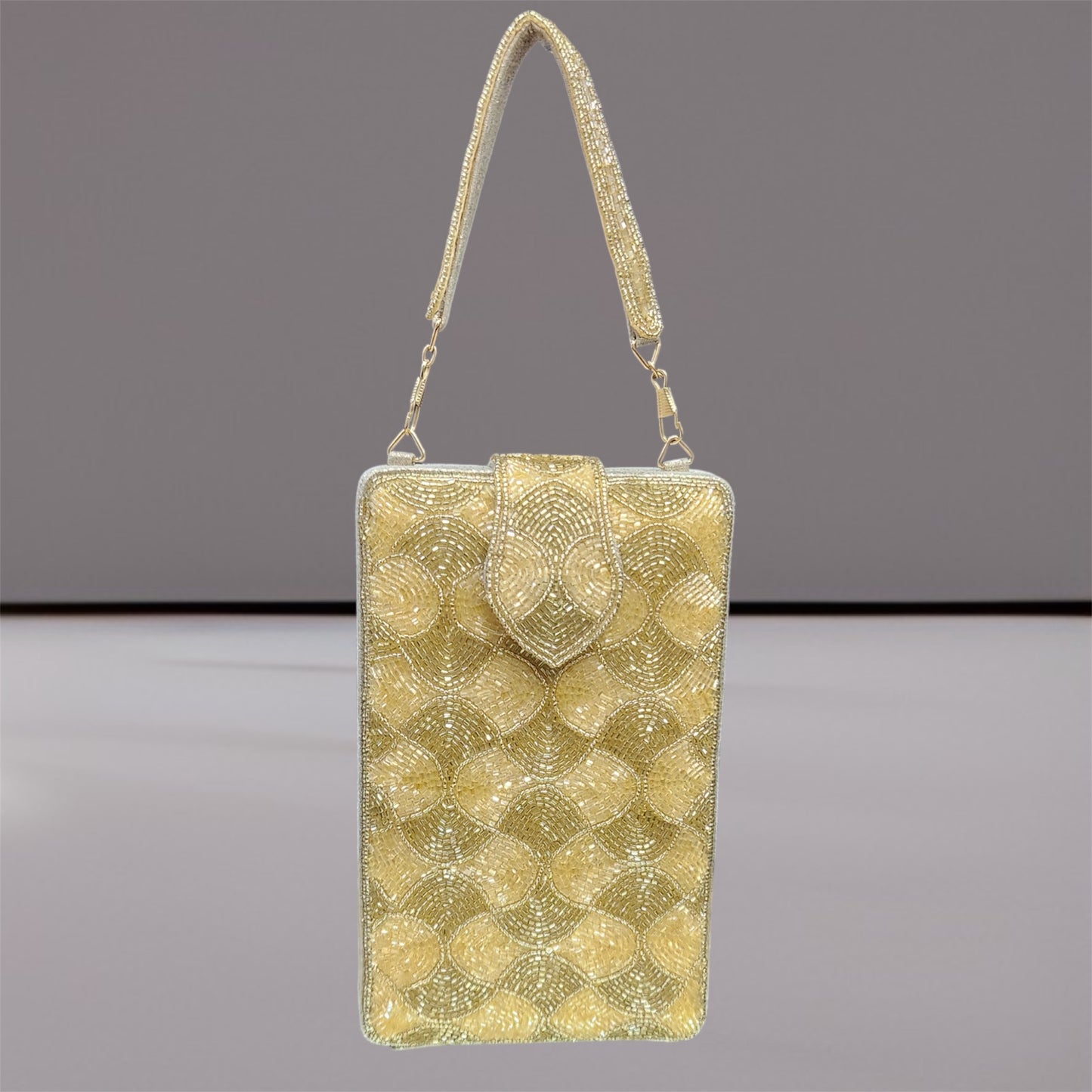 Noor Gold Box Clutch