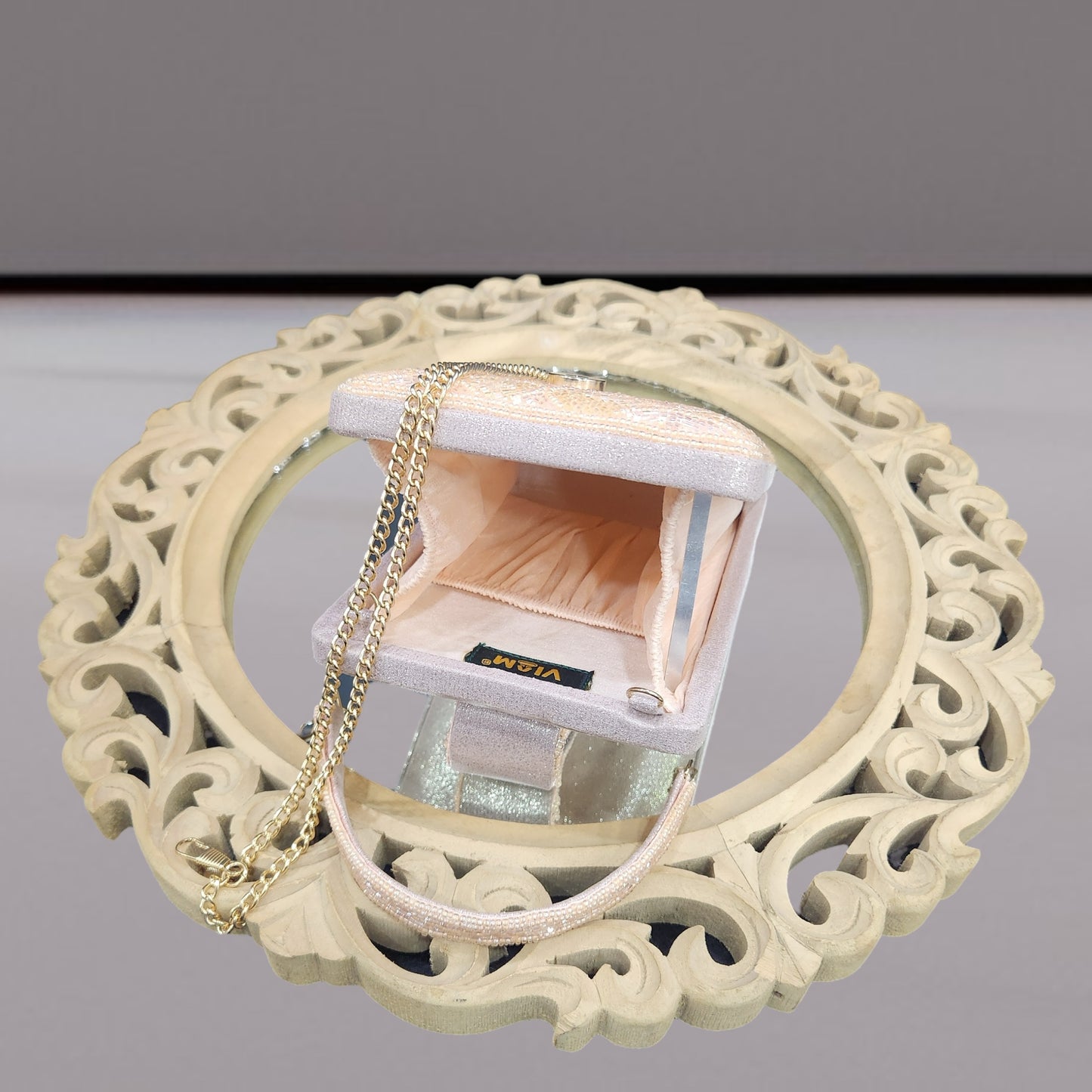 Noor Rose Gold Box Clutch