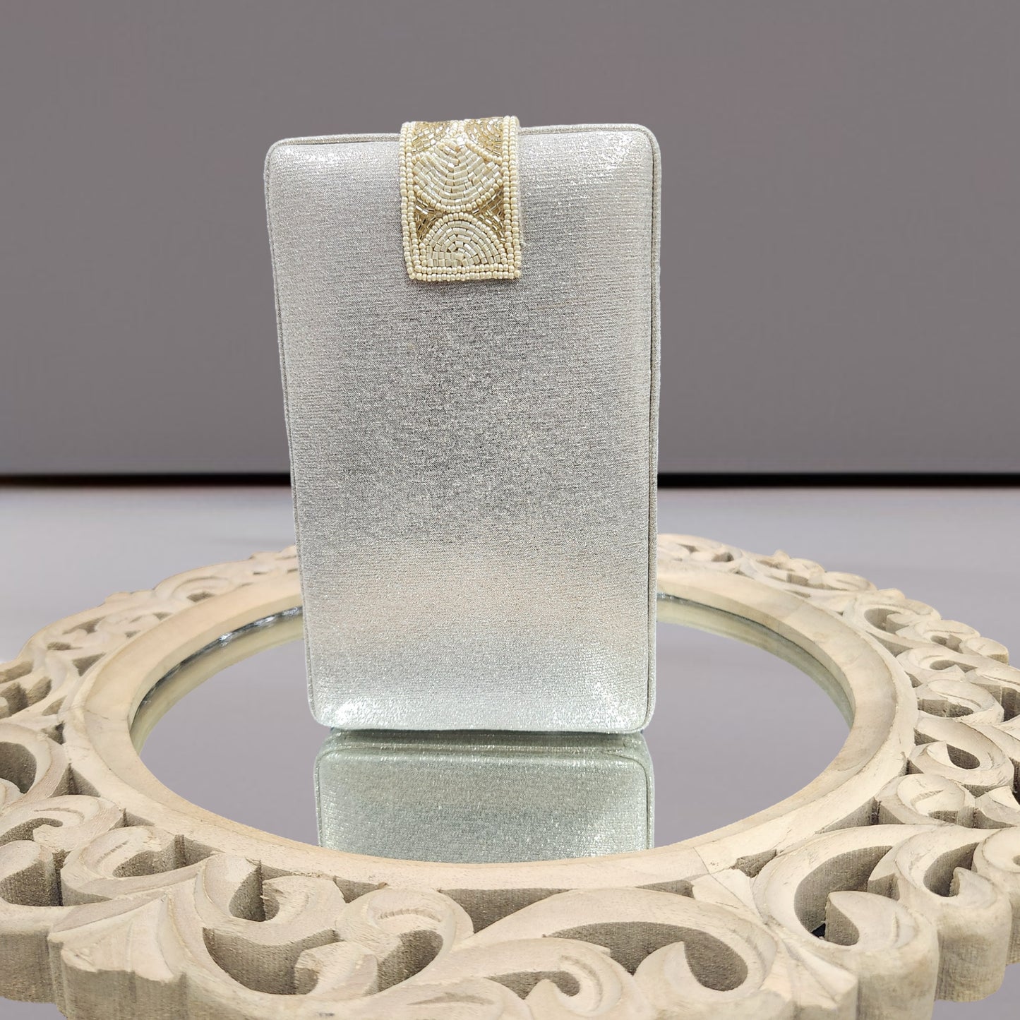Noor Light Gold Box Clutch