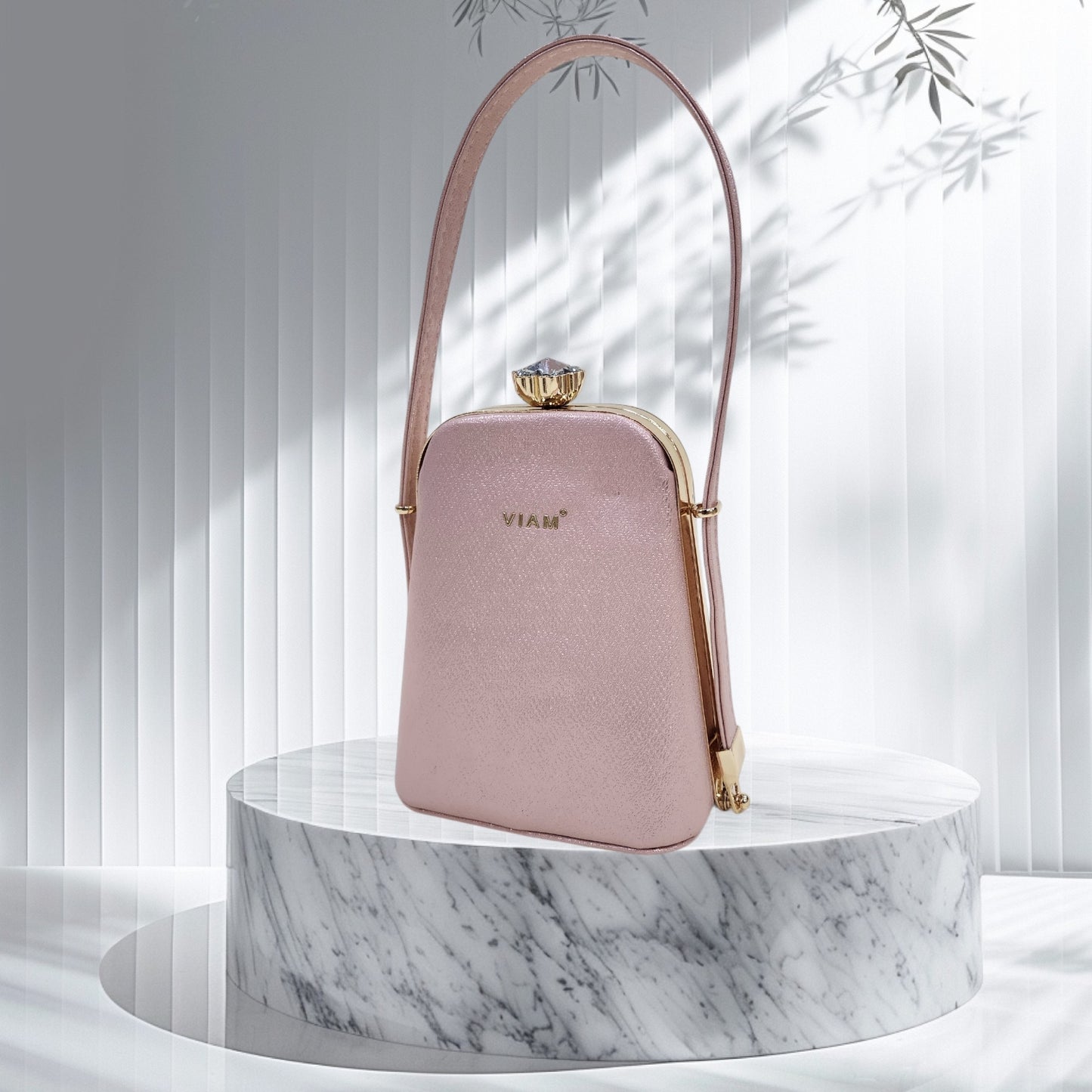 Prism Chevron Pink Box Clutch