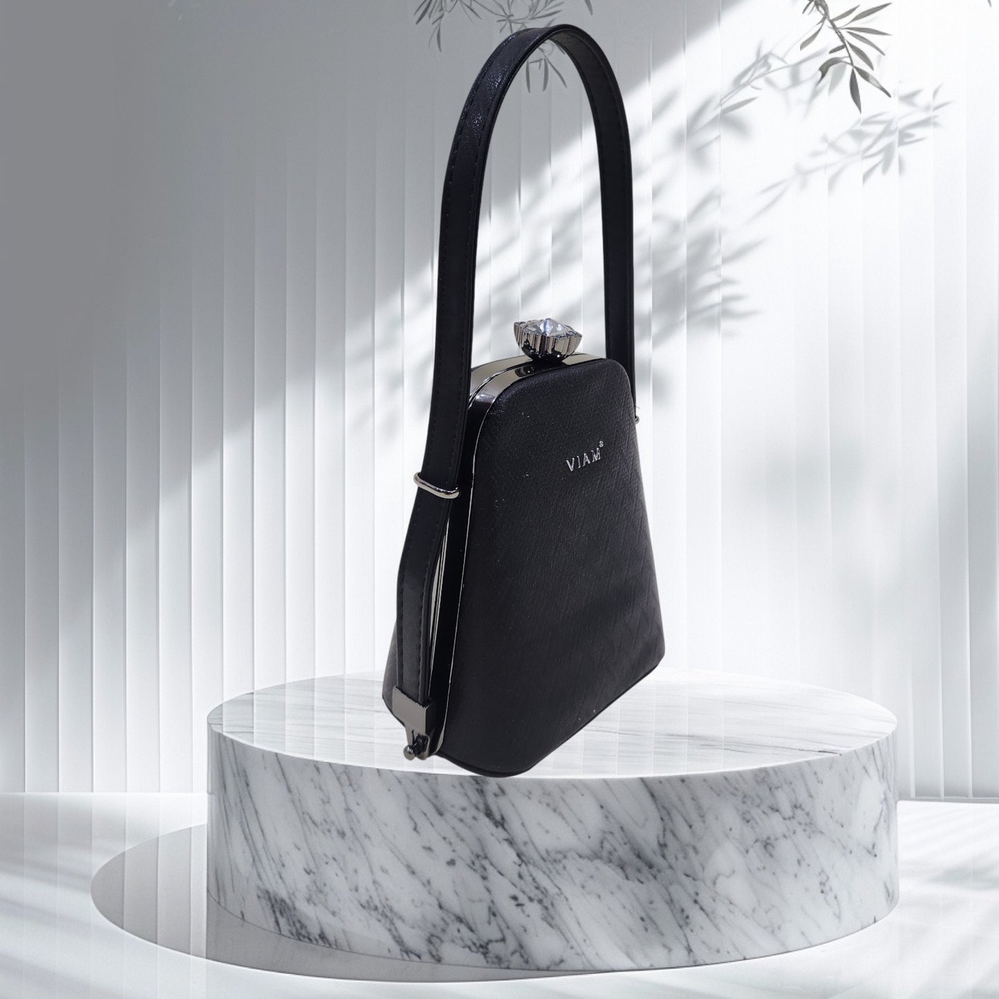 Prism Chevron Black Box Clutch