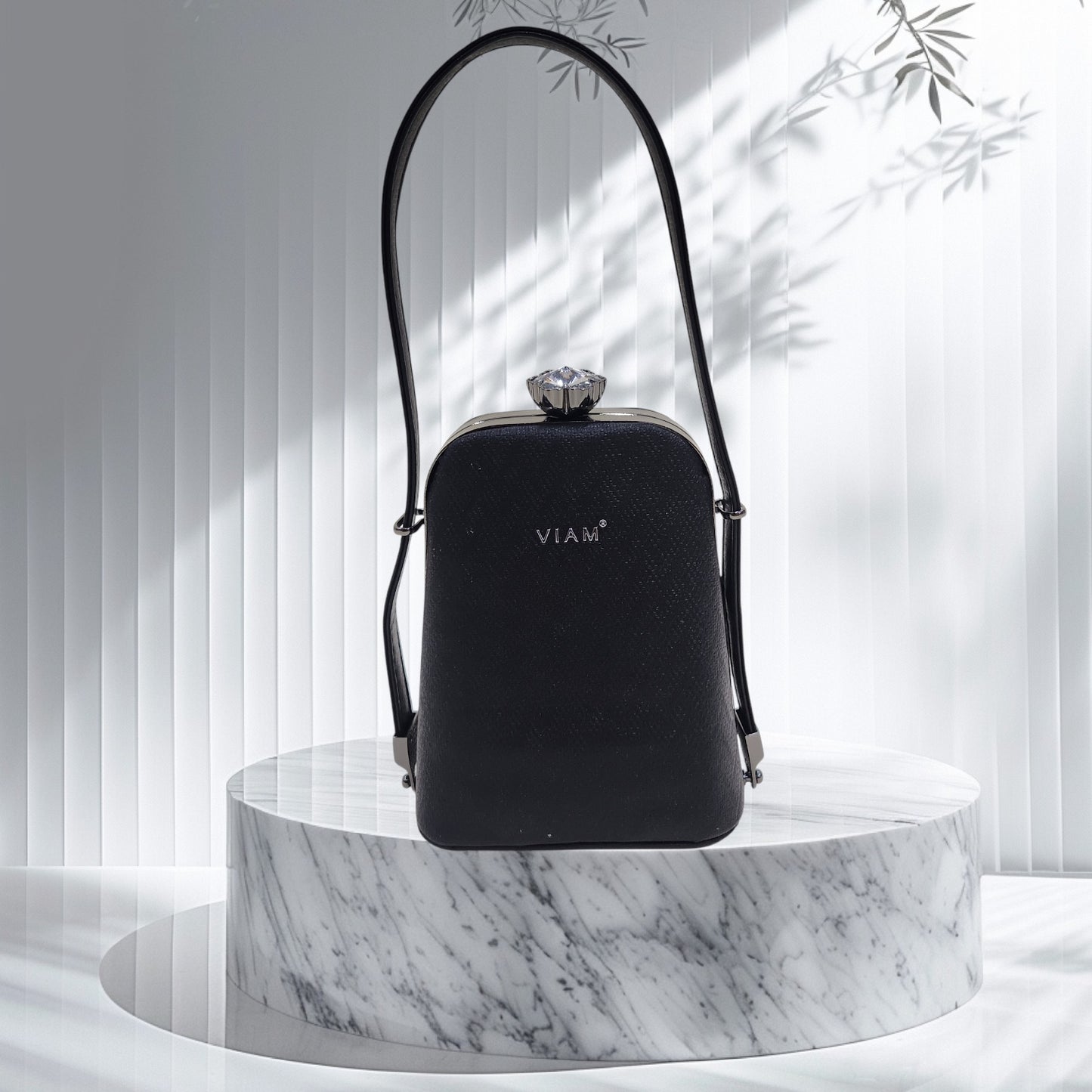 Prism Chevron Black Box Clutch