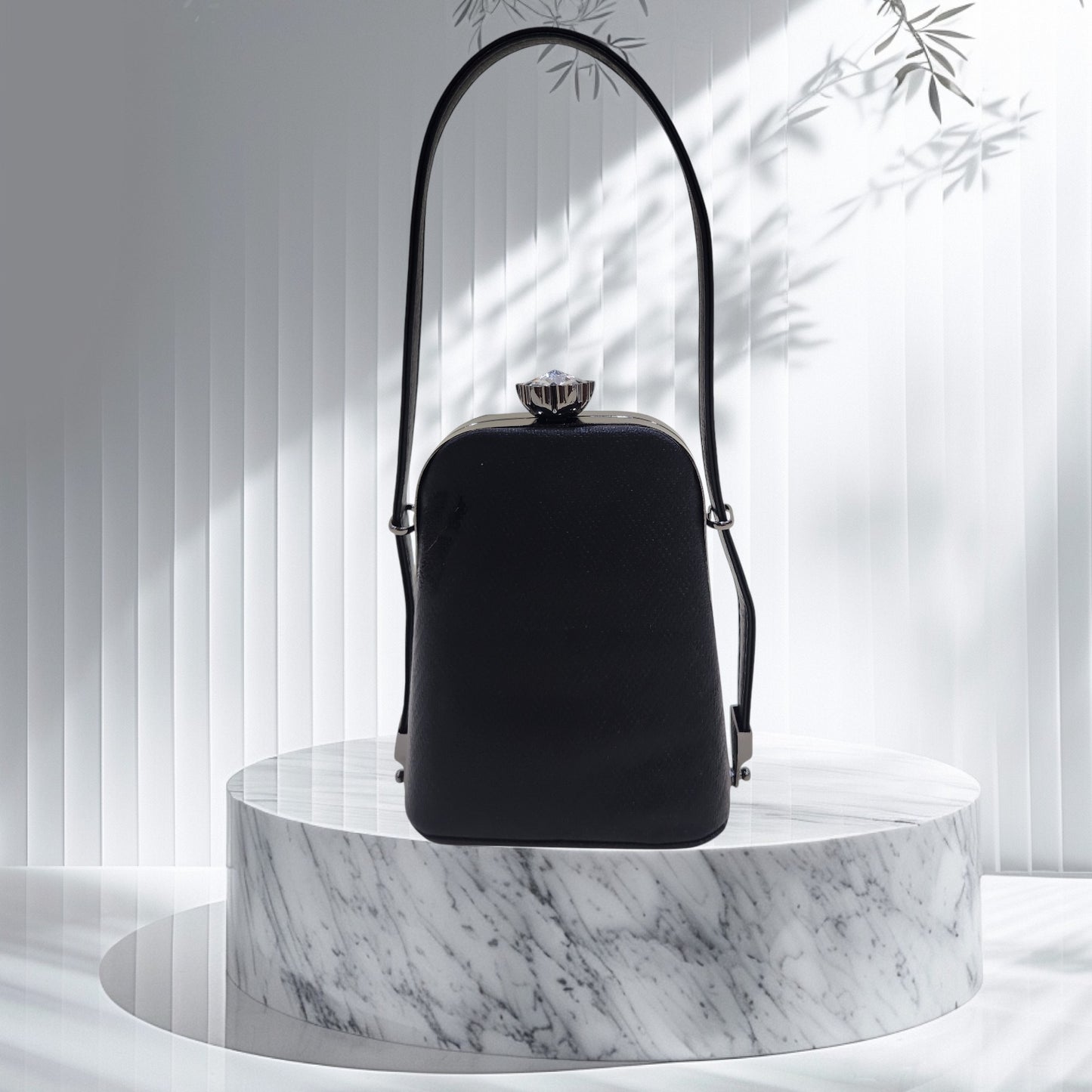 Prism Chevron Black Box Clutch