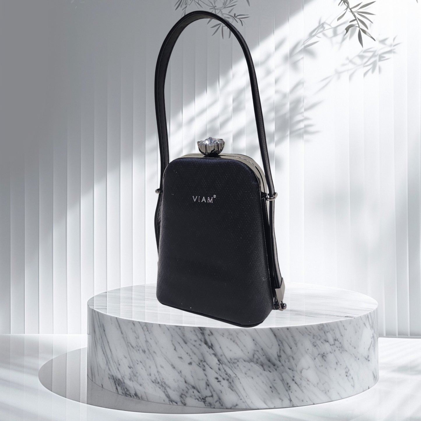 Prism Chevron Black Box Clutch