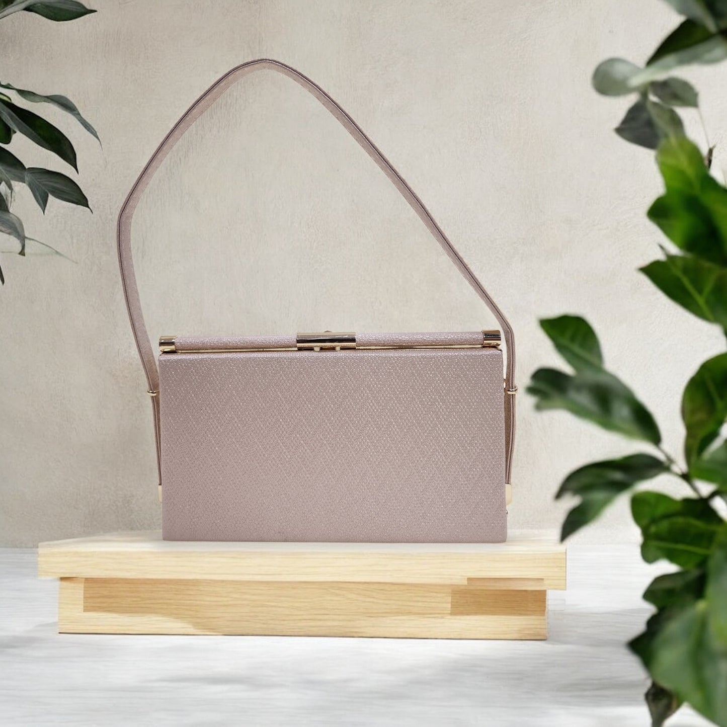 Bliss Chevron Rose Gold Box Clutch
