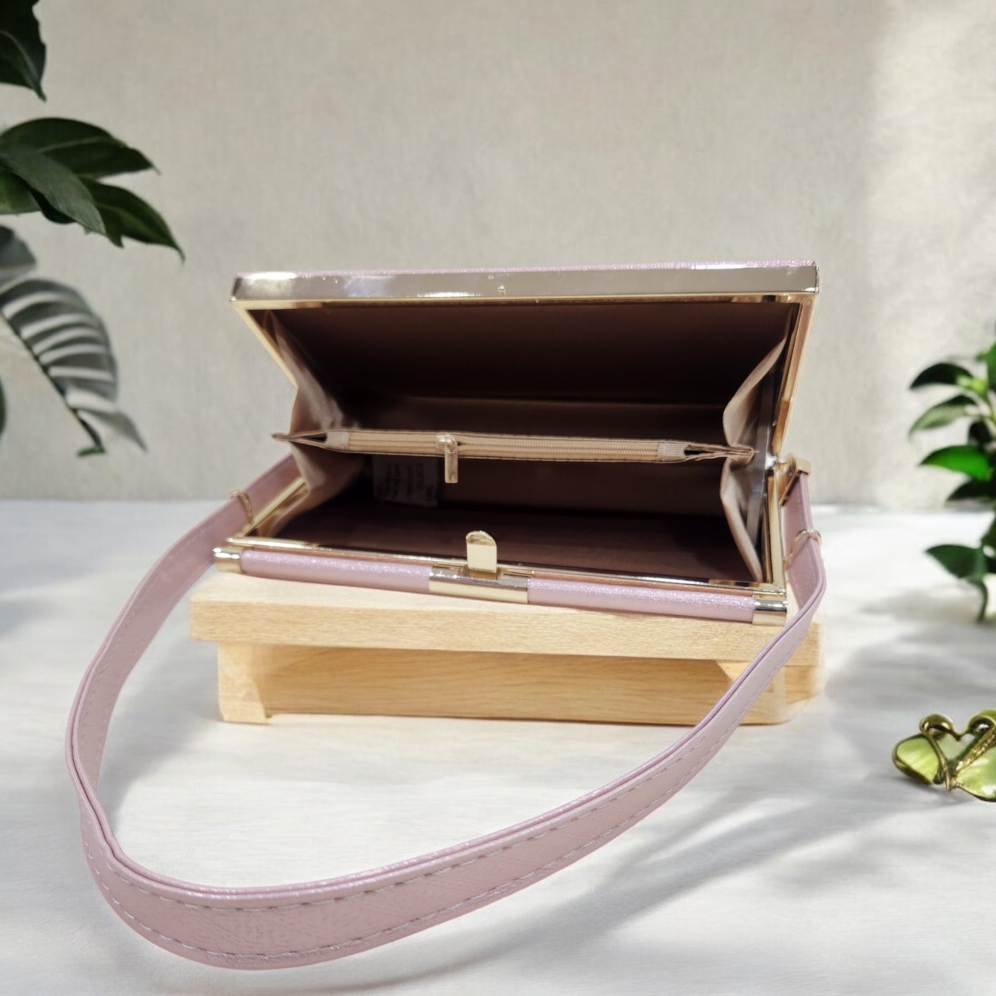 Trapeze Chevron Pink Box Clutch