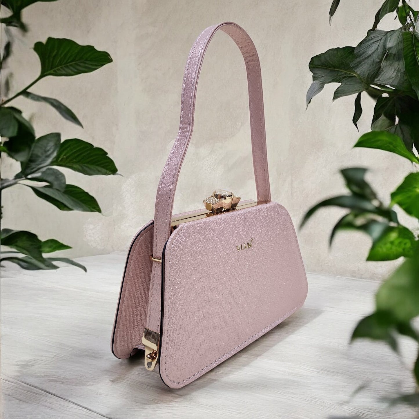 Trapeze Chevron Pink Box Clutch