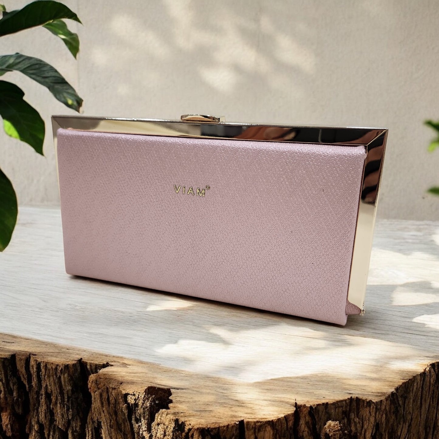 Sleek Chevron Pink Box Clutch
