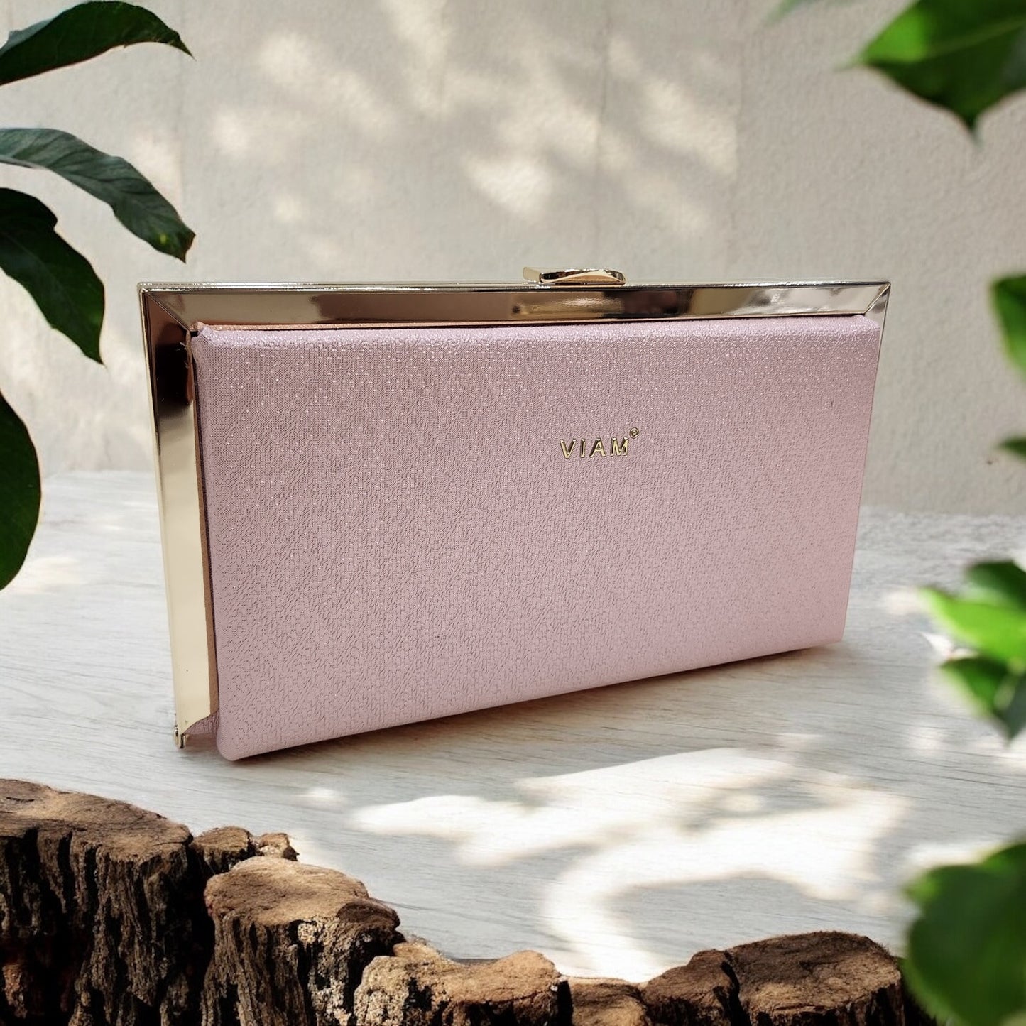 Sleek Chevron Pink Box Clutch