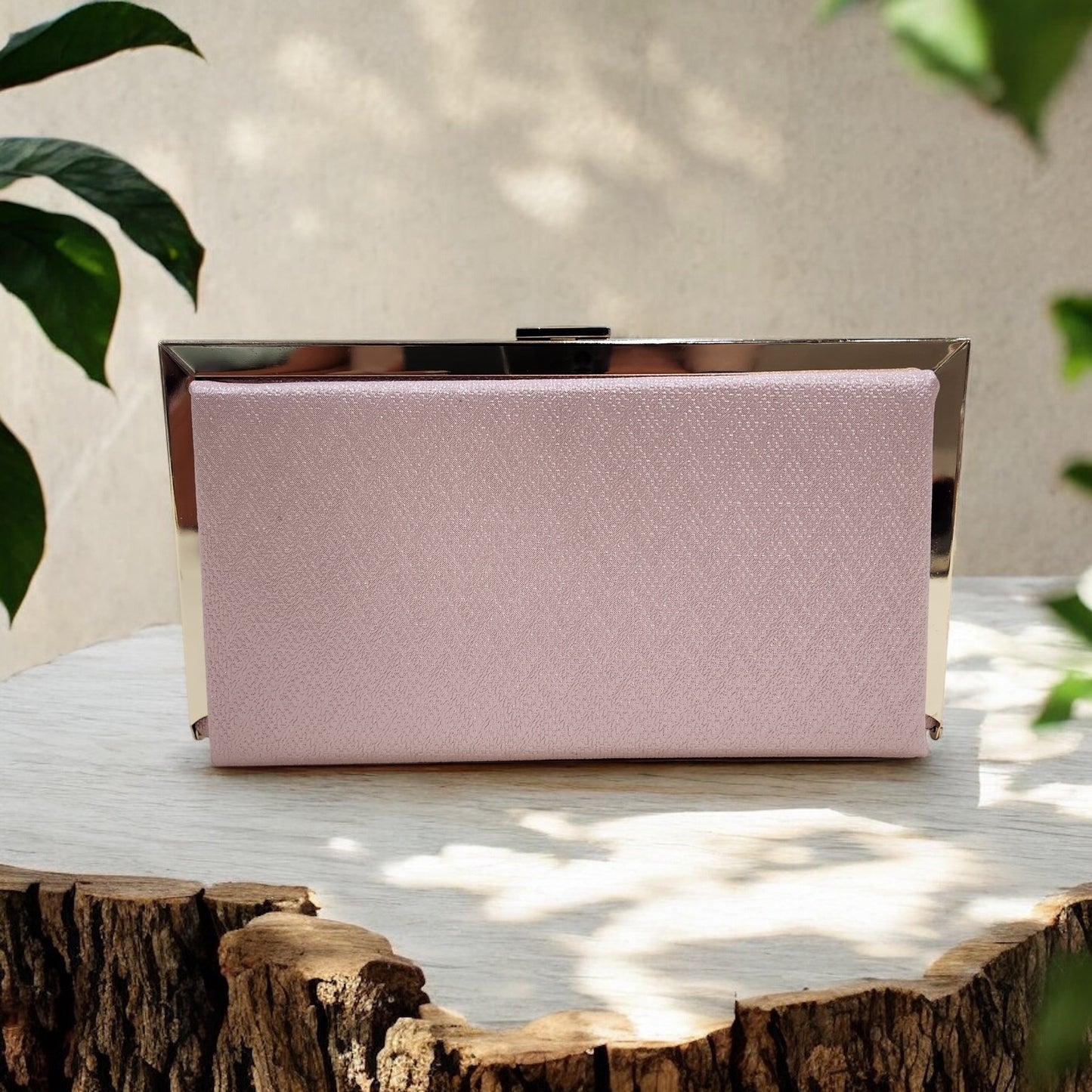 Sleek Chevron Pink Box Clutch
