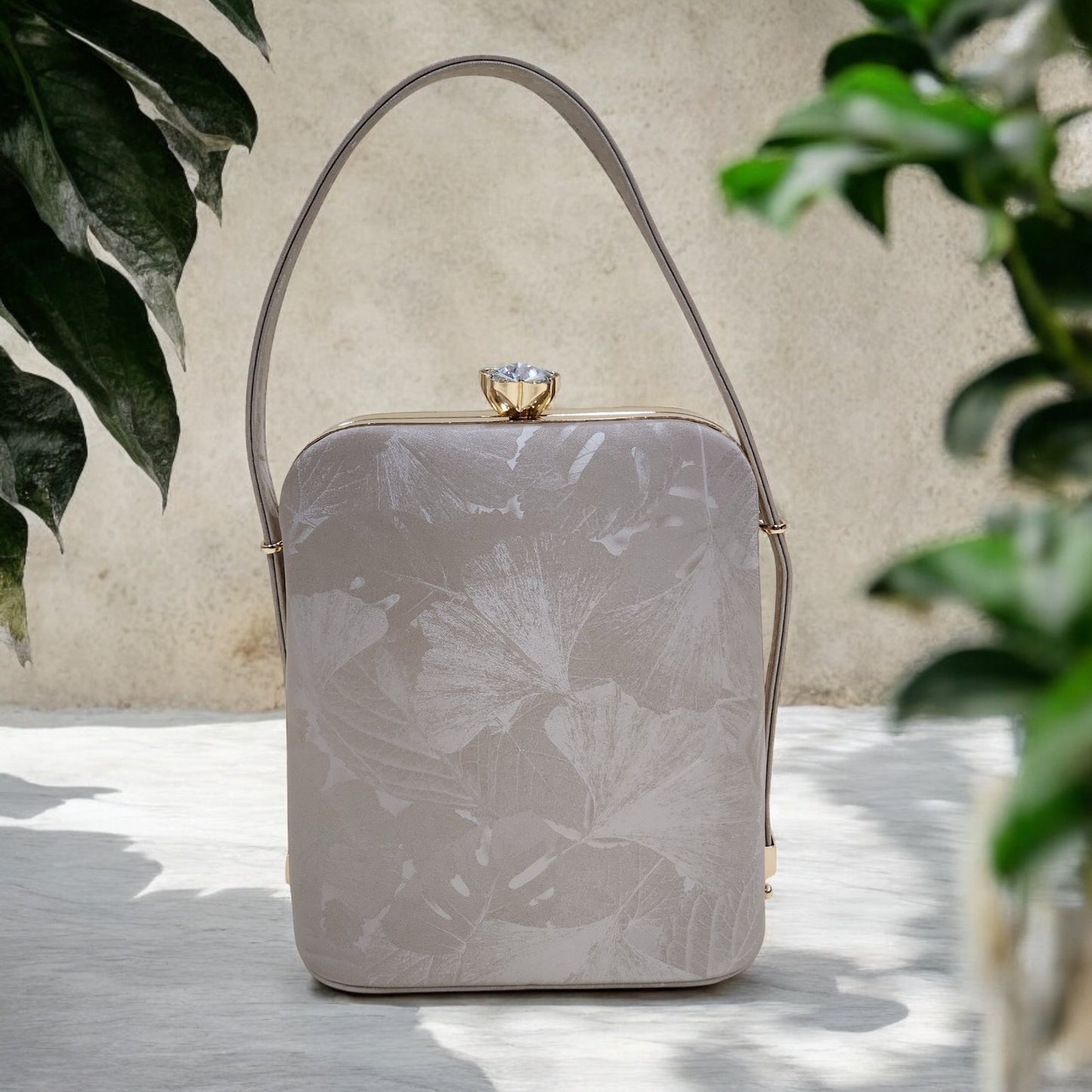 Eden Floral Khakhi Box Clutch