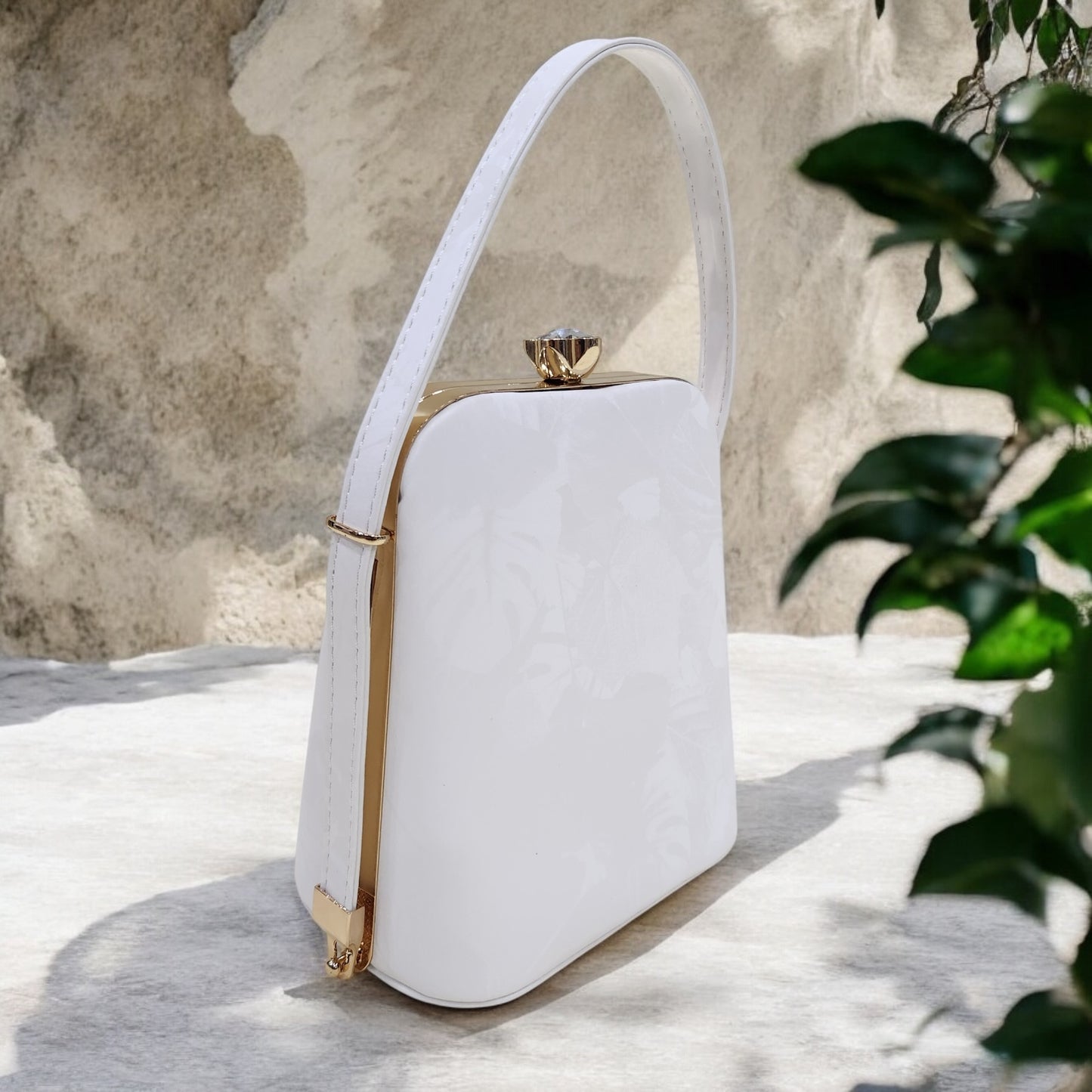 Eden Floral White Box Clutch
