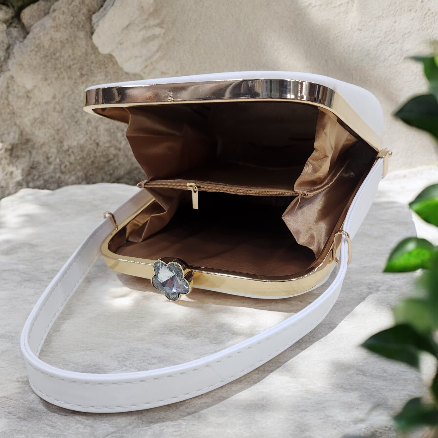 Eden Floral White Box Clutch