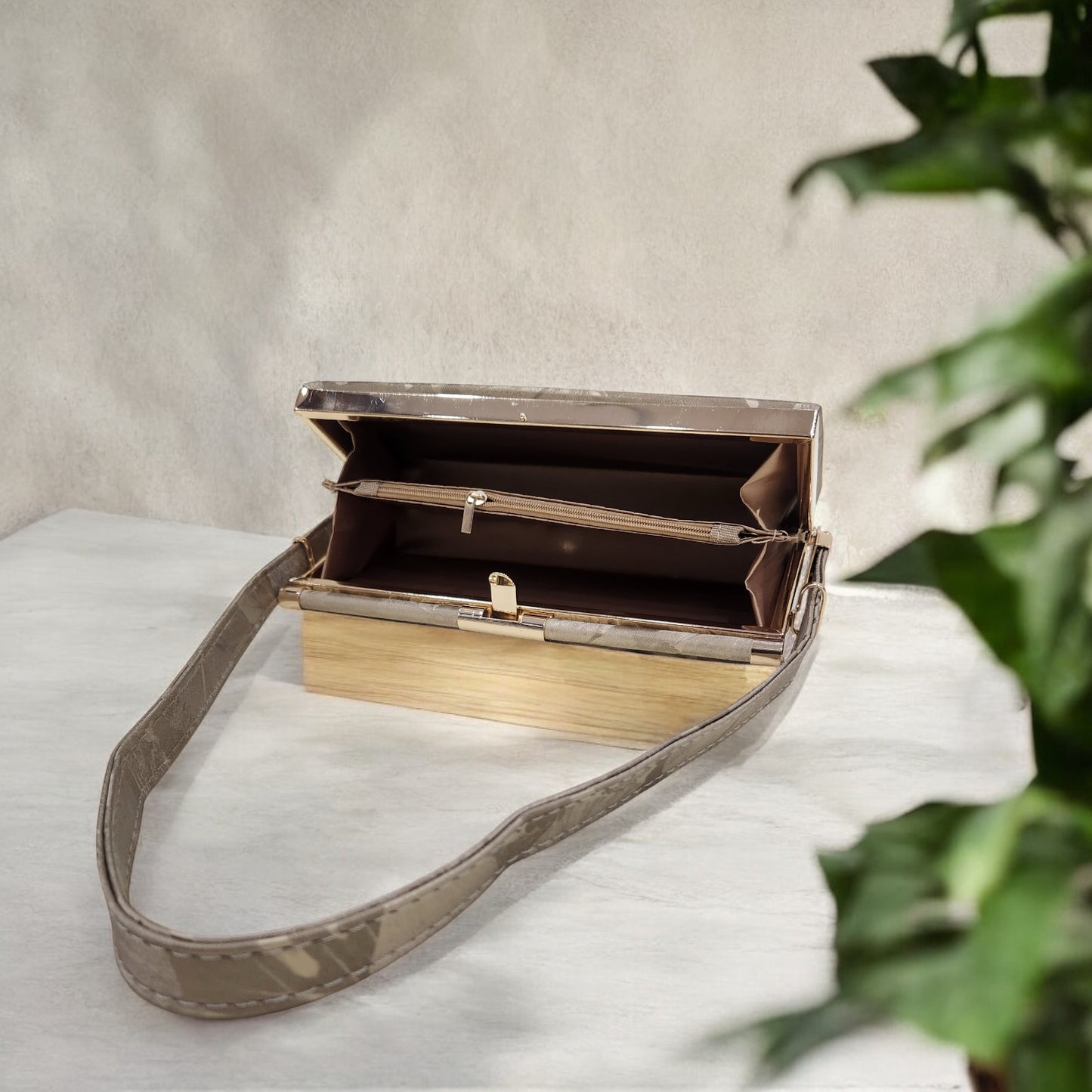 Blossom Floral Gold Box Clutch