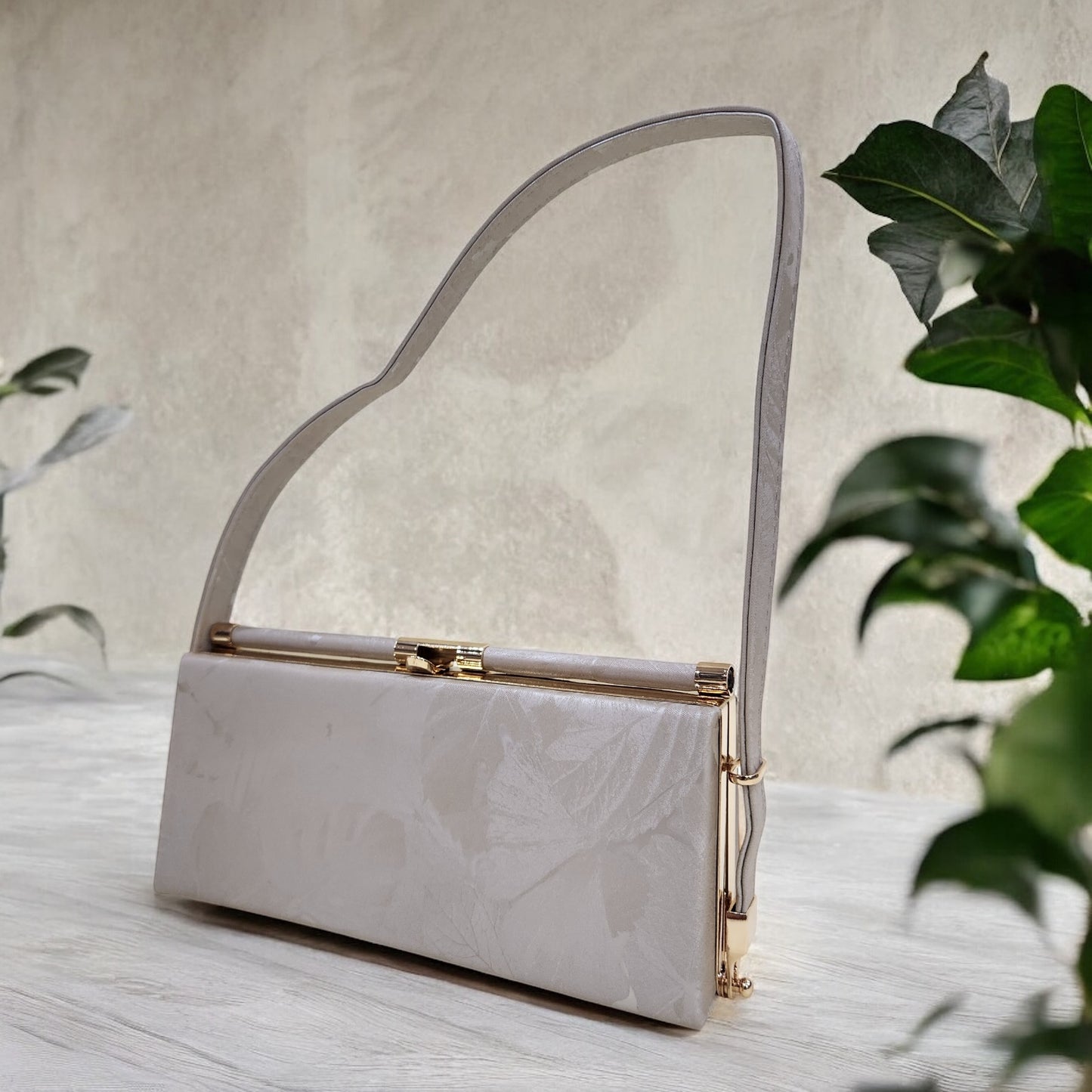 Blossom Floral Khakhi Box Clutch