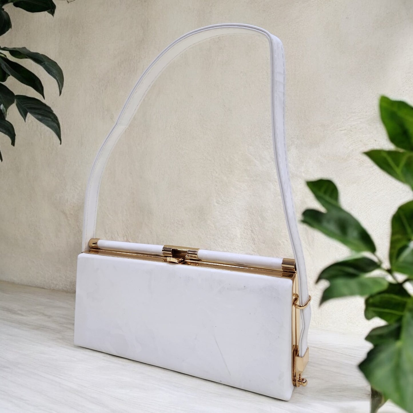 Blossom Floral White Box Clutch