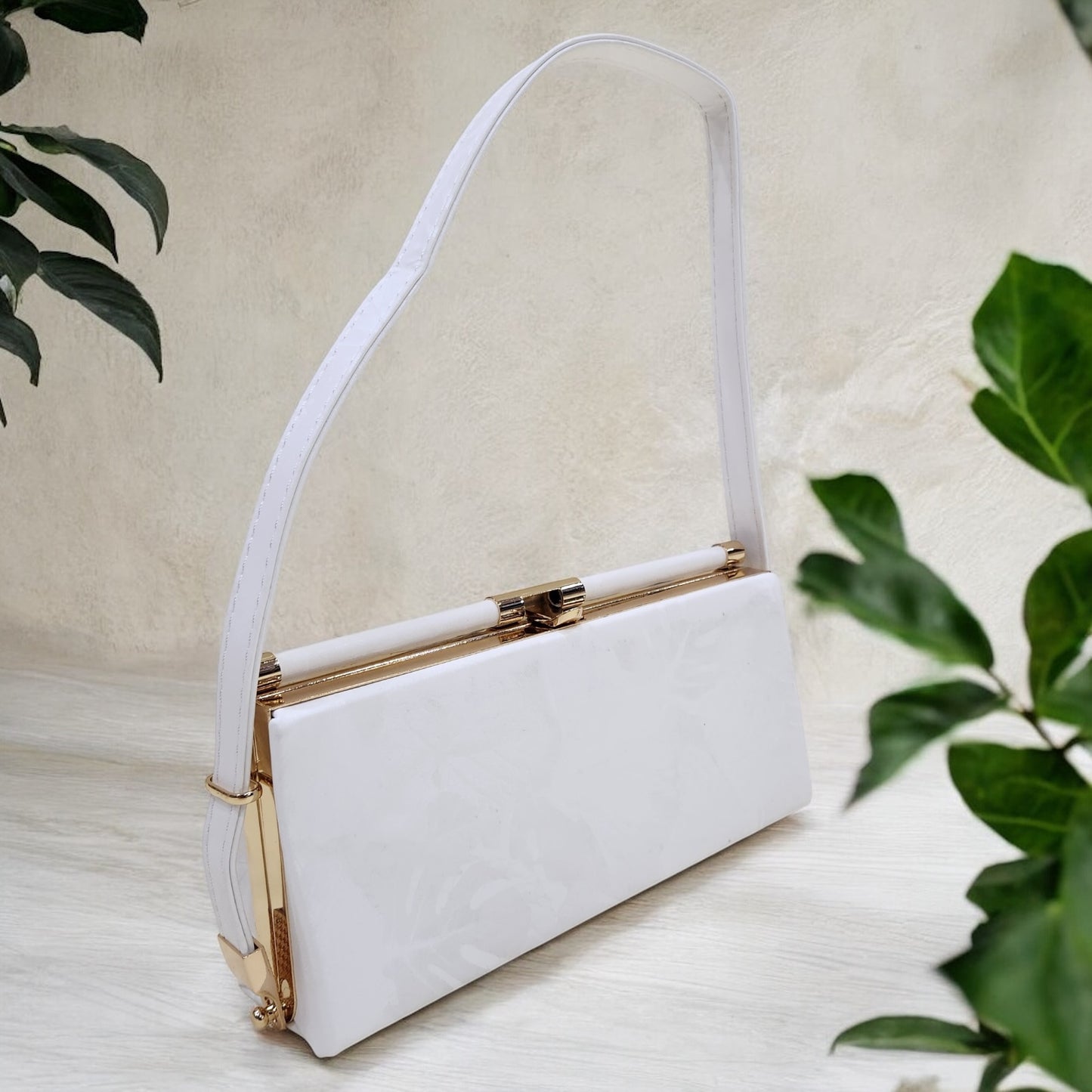 Blossom Floral White Box Clutch