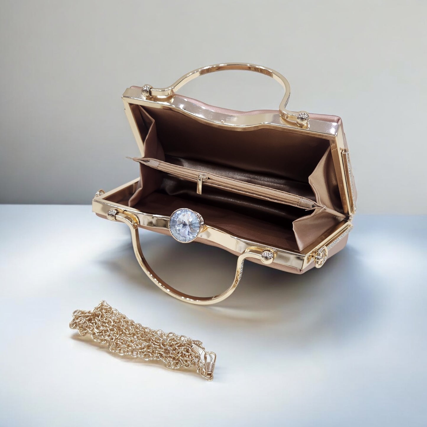 Marble Wave RoseGold Box Clutch