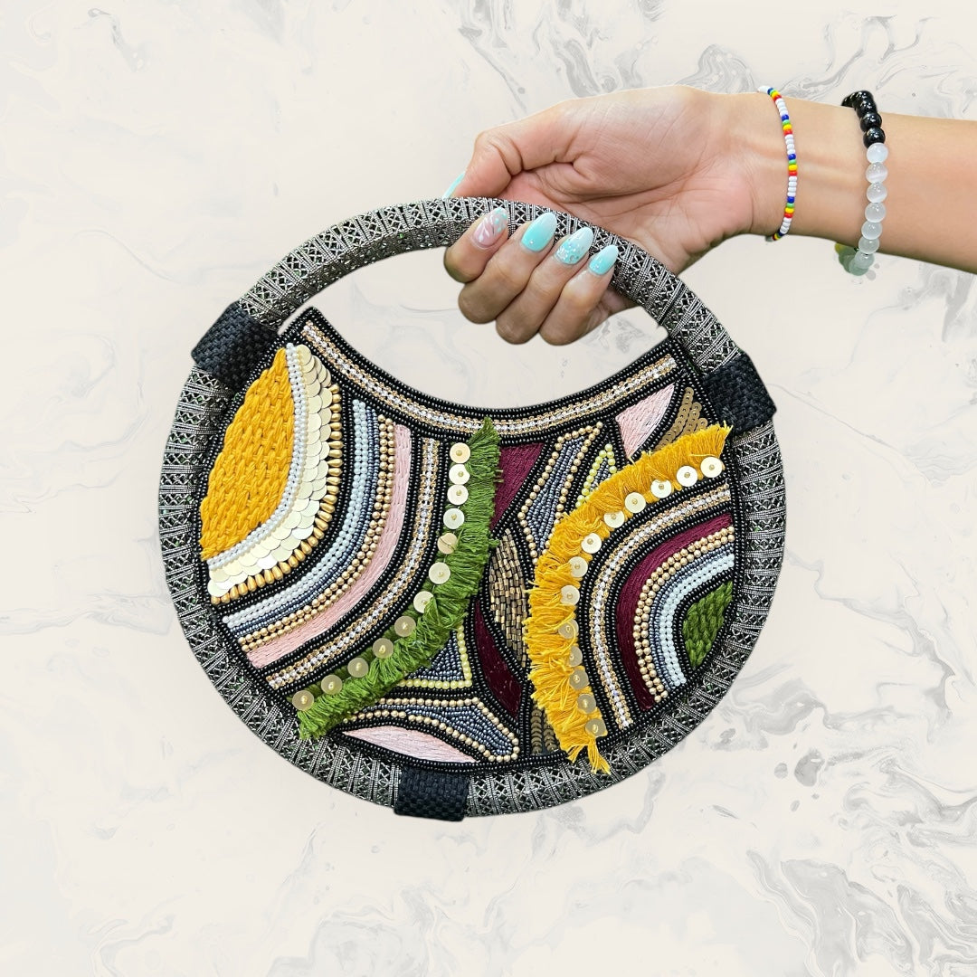 Abhiraa Black Party Ring Bag