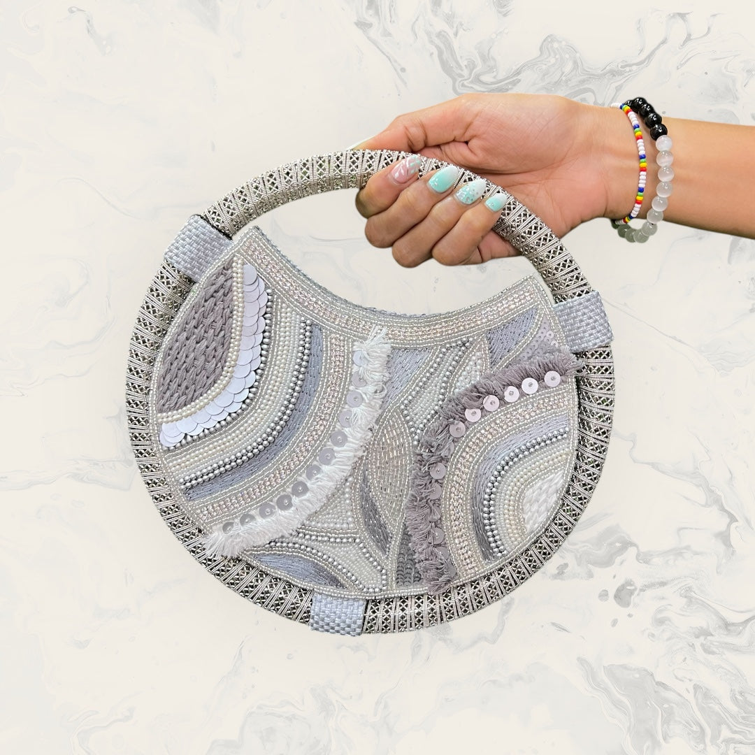 Abhiraa Silver Party Ring Bag