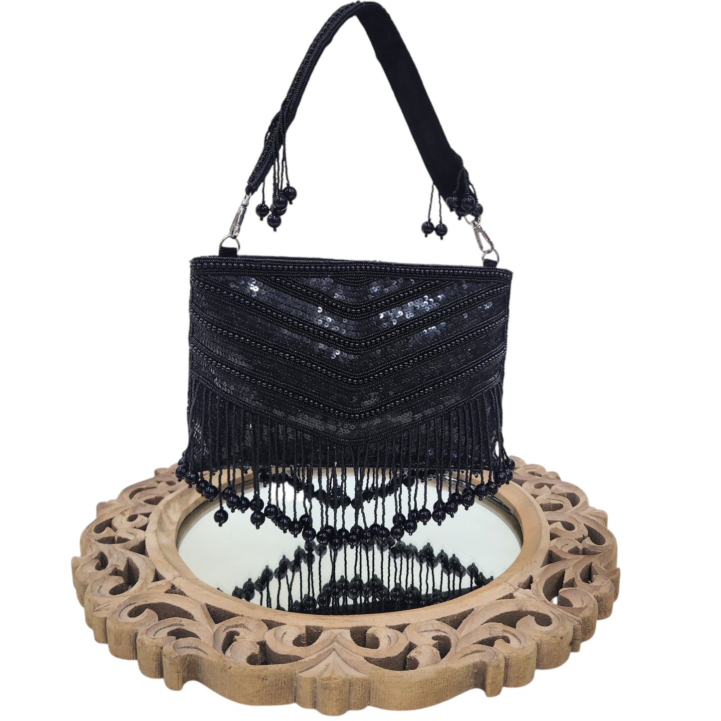 Chamak Tara Black Clutch