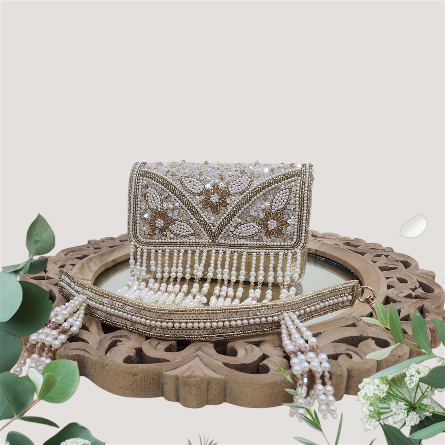 Gulbahaar Gold Flapover Clutch