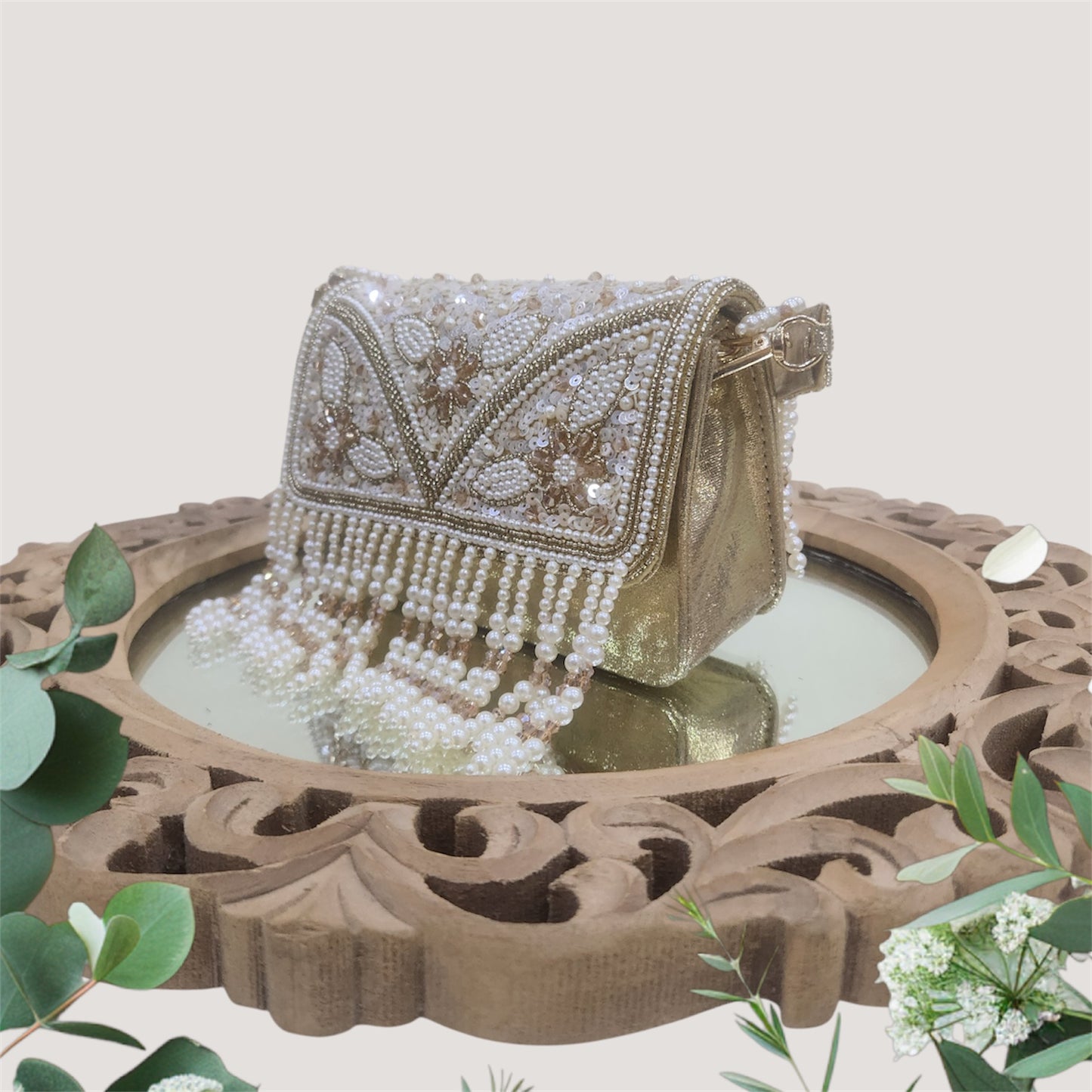 Gulbahaar Gold Flapover Clutch