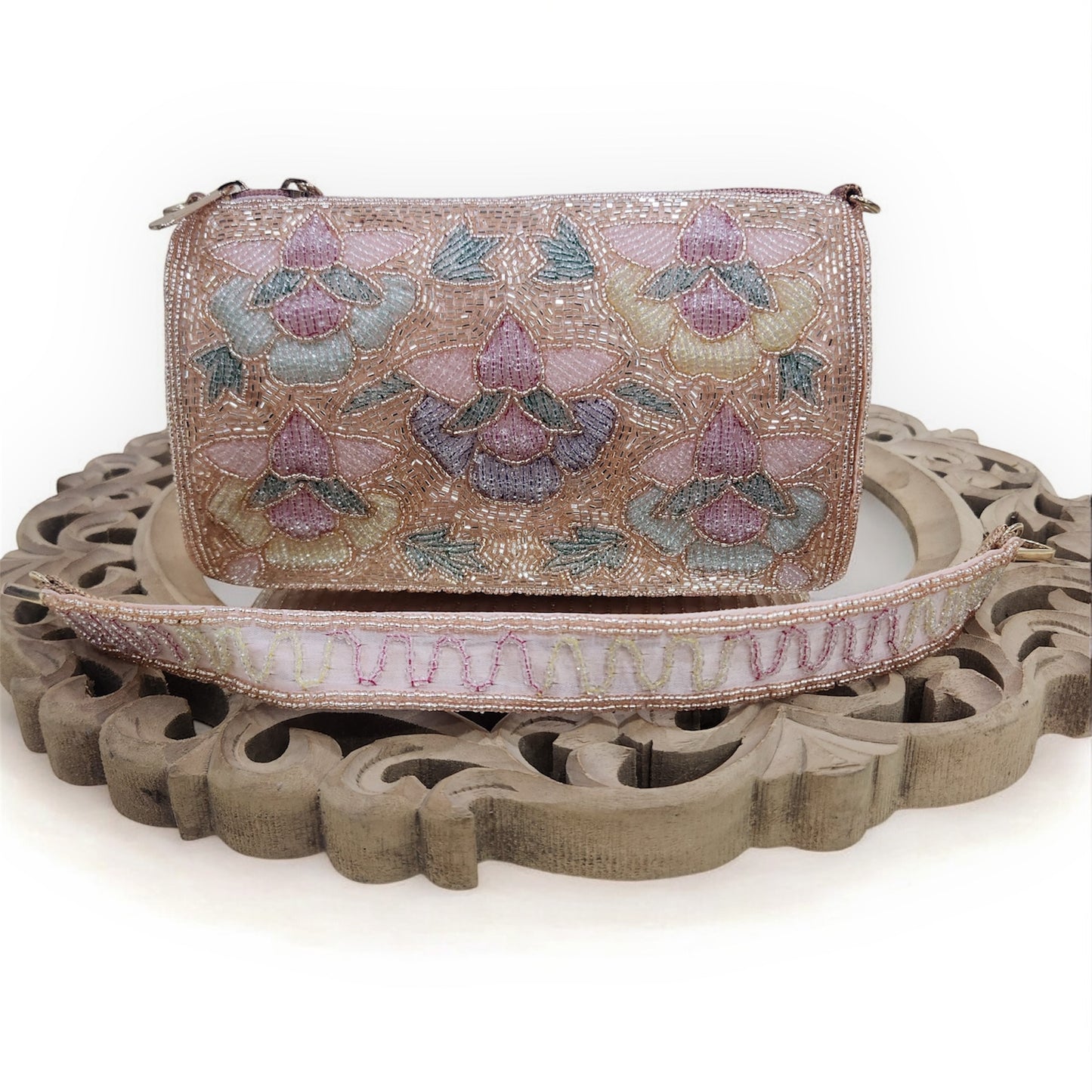 Phoolkari Rose Gold Bag