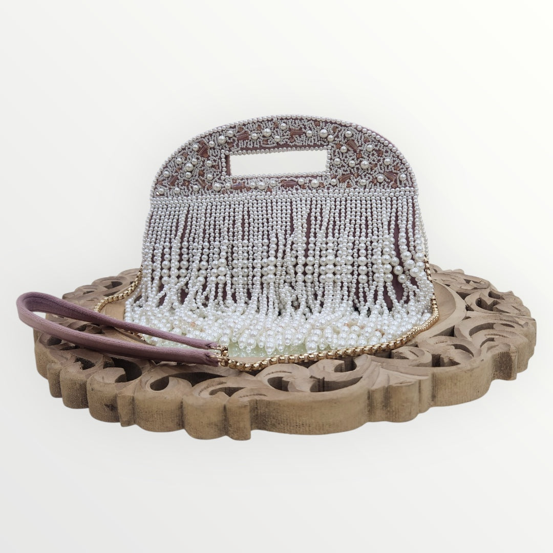Chandrikaa Rose Gold Moti Clutch