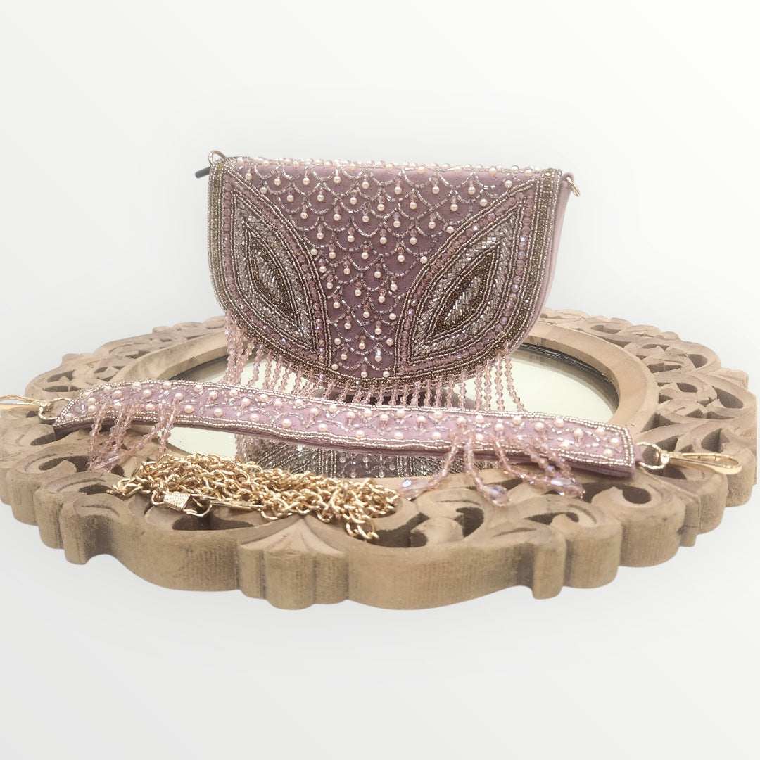Arka Rose Gold Flapover Bag