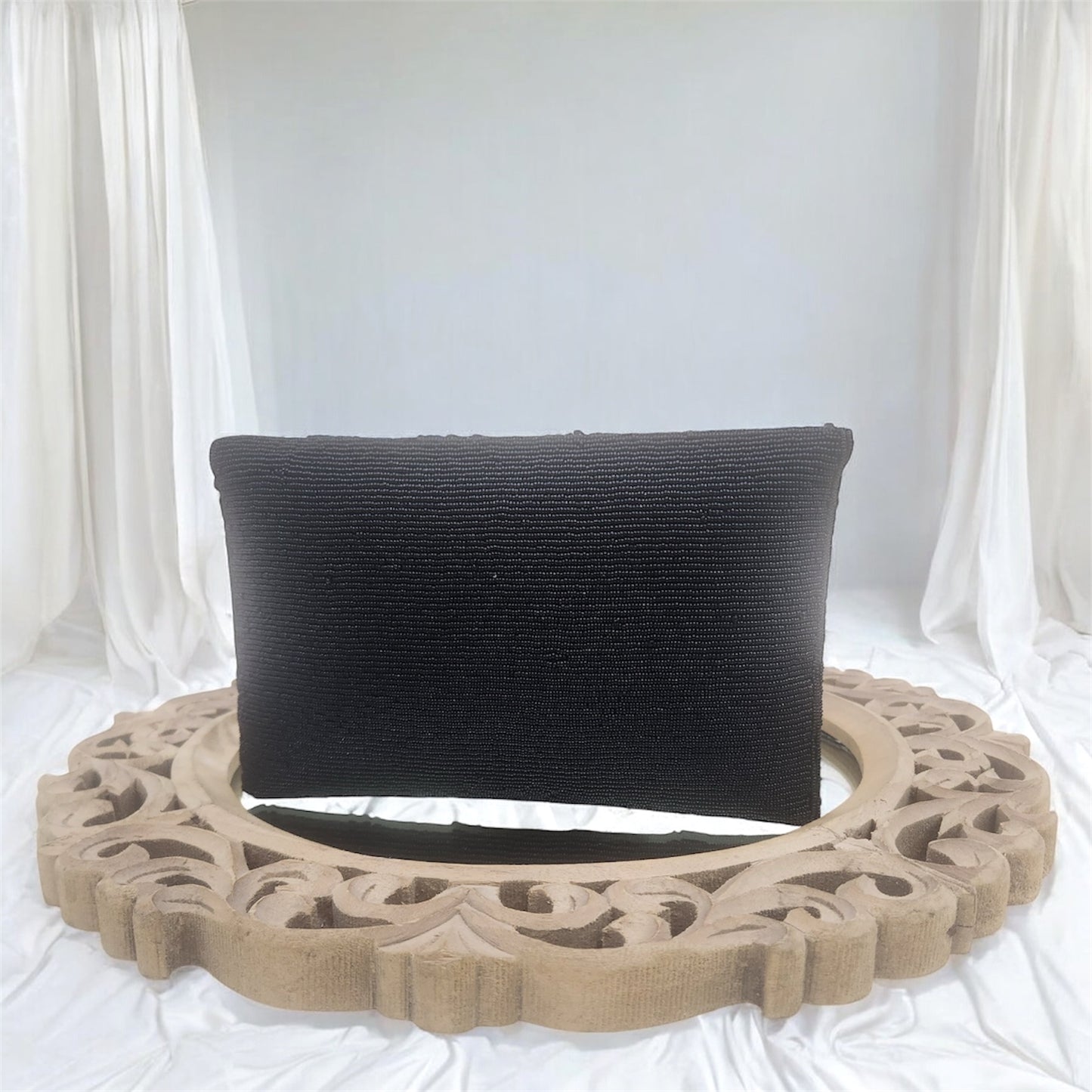 Leher Black Envelope Clutch