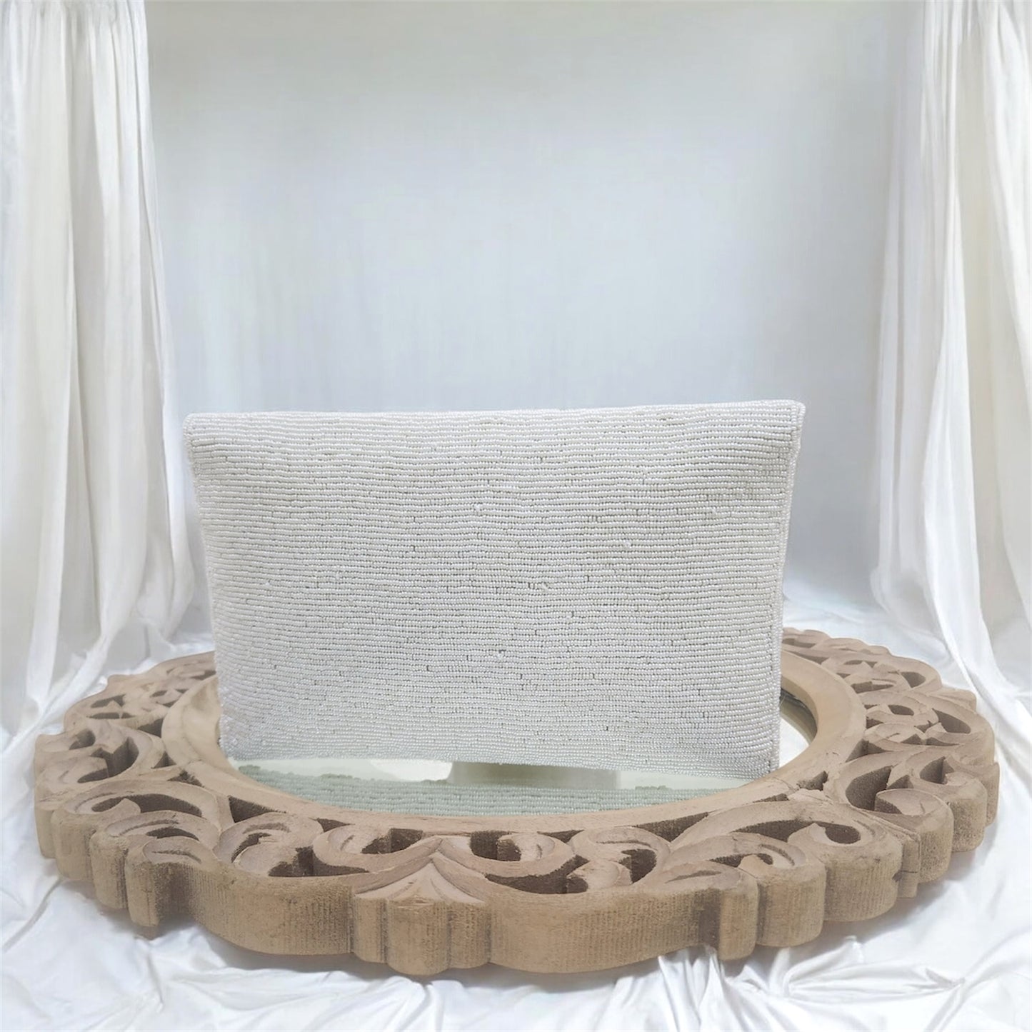 Leher Ivory Envelope Clutch