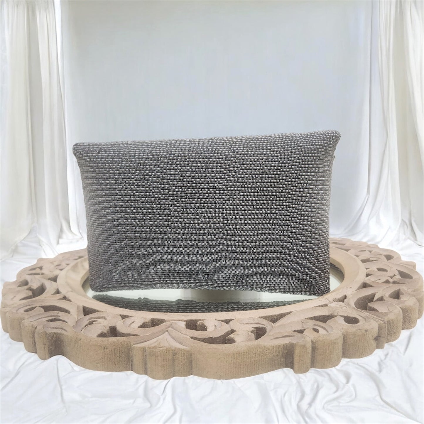 Leher Grey Envelope Clutch