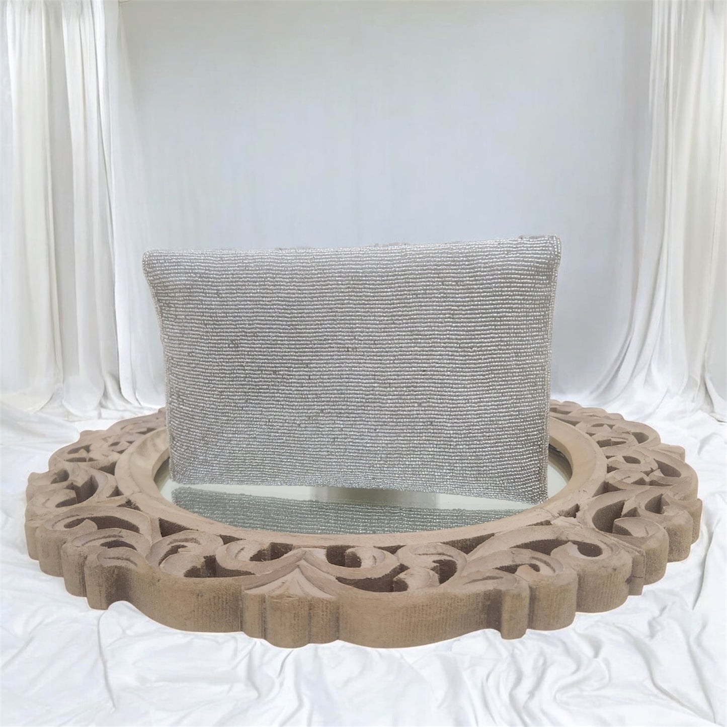 Leher Silver Envelope Clutch