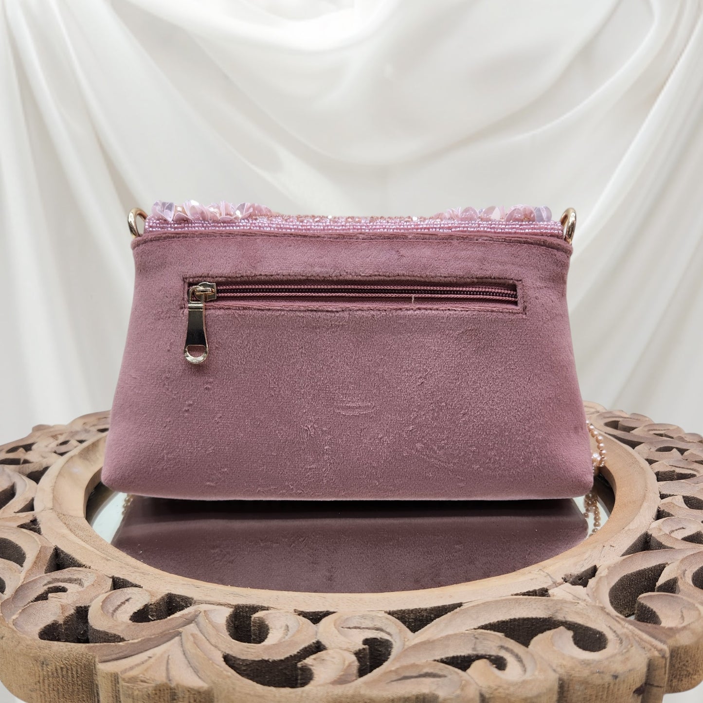 Ruhaani Phool Dusty Pink Flapover Bag