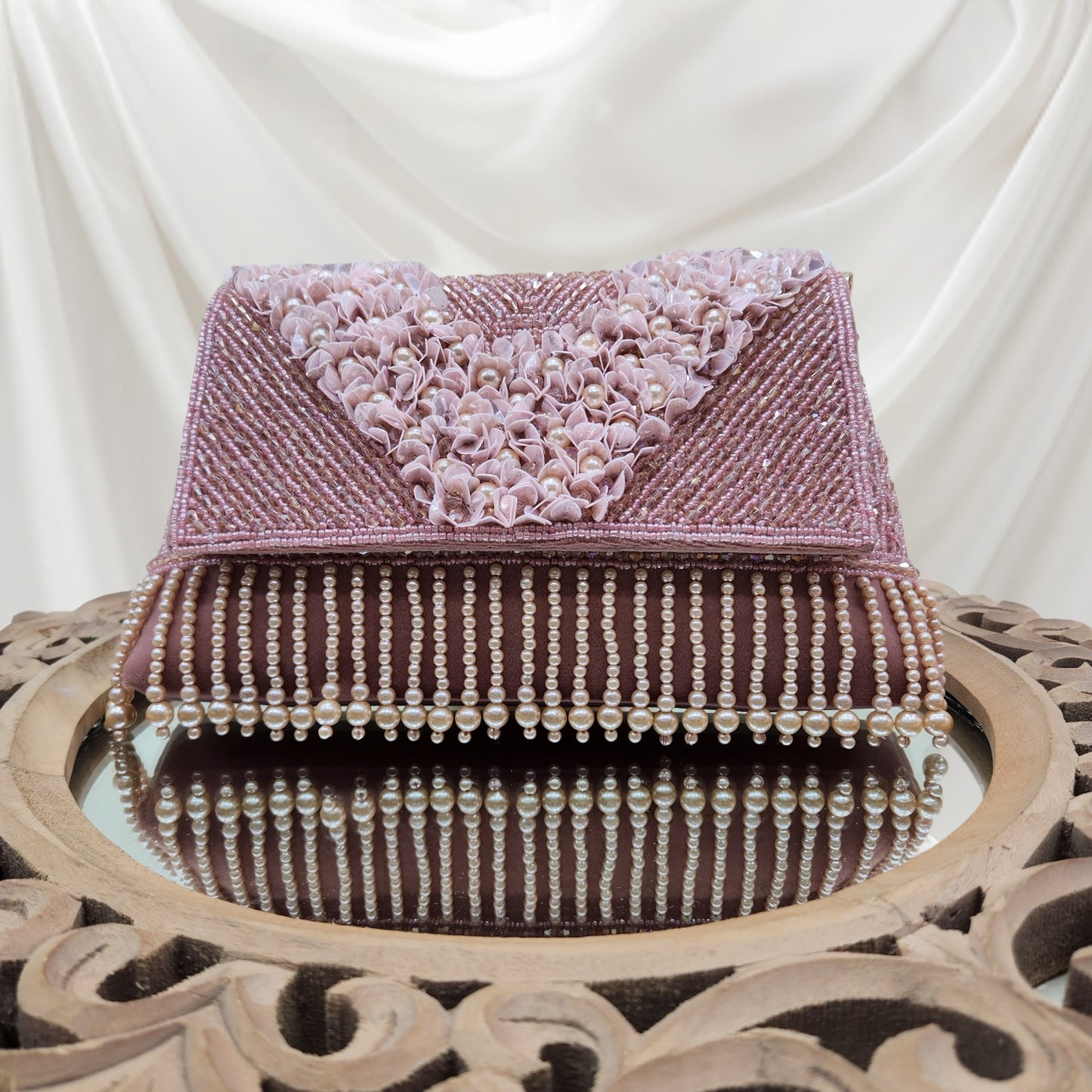 Ruhaani Phool Dusty Pink Flapover Bag