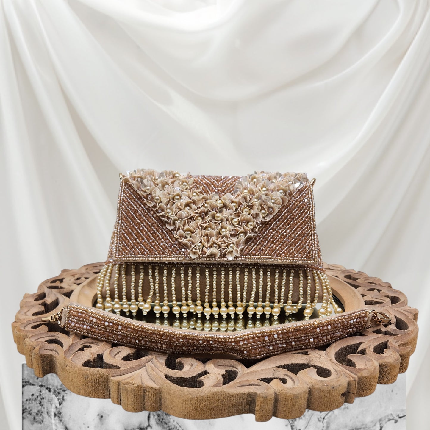 Ruhaani Phool Gold Flapover Bag