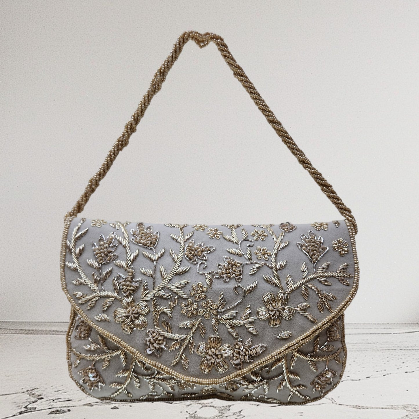 Zaraah Gold Envelope Clutch