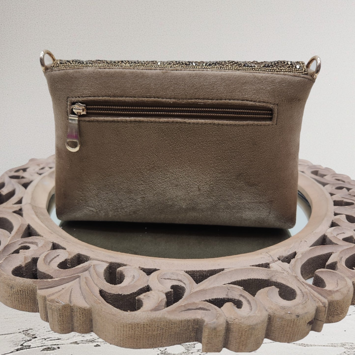 Swarnima Gold Flapover Clutch