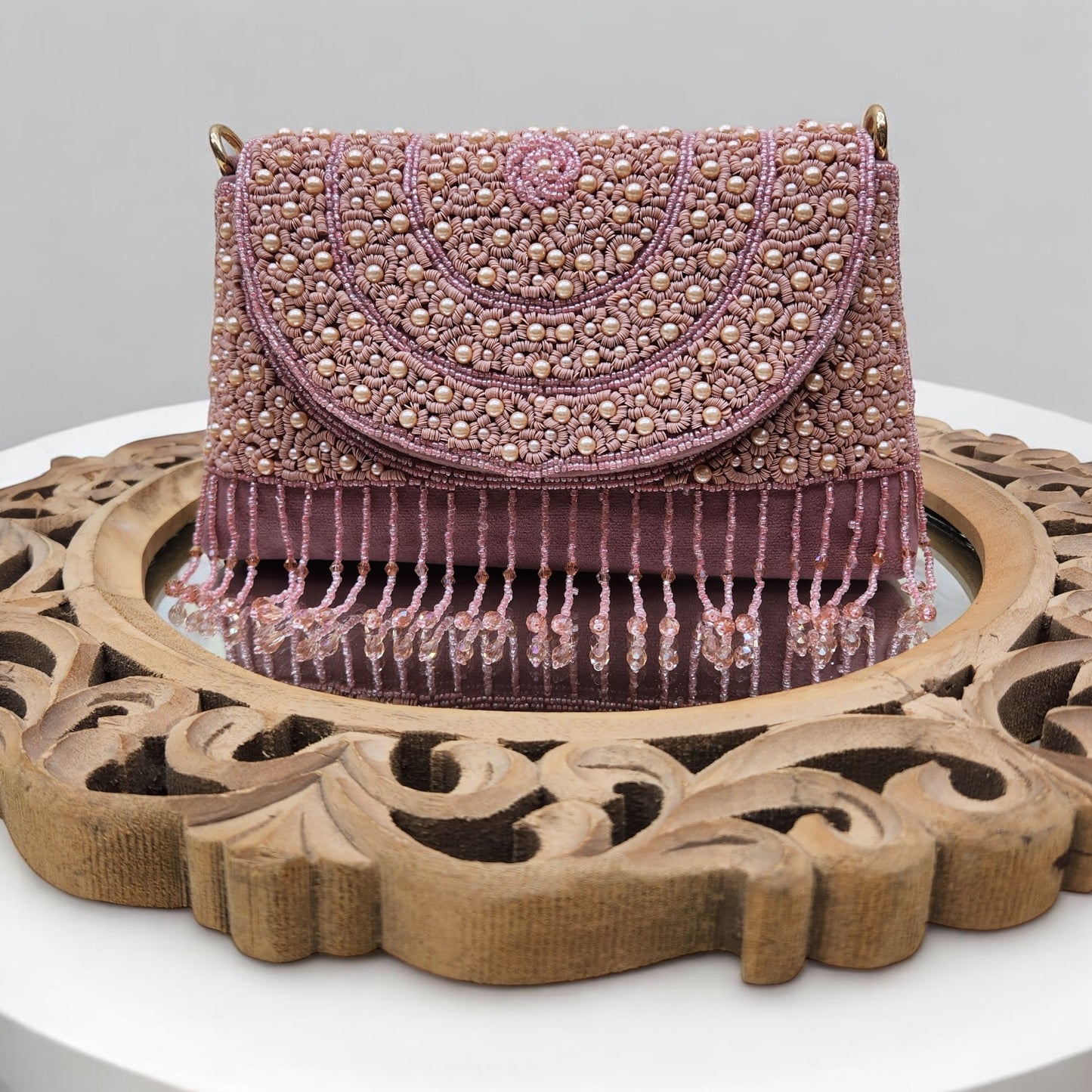 Naaz Pink Flapover Box Clutch