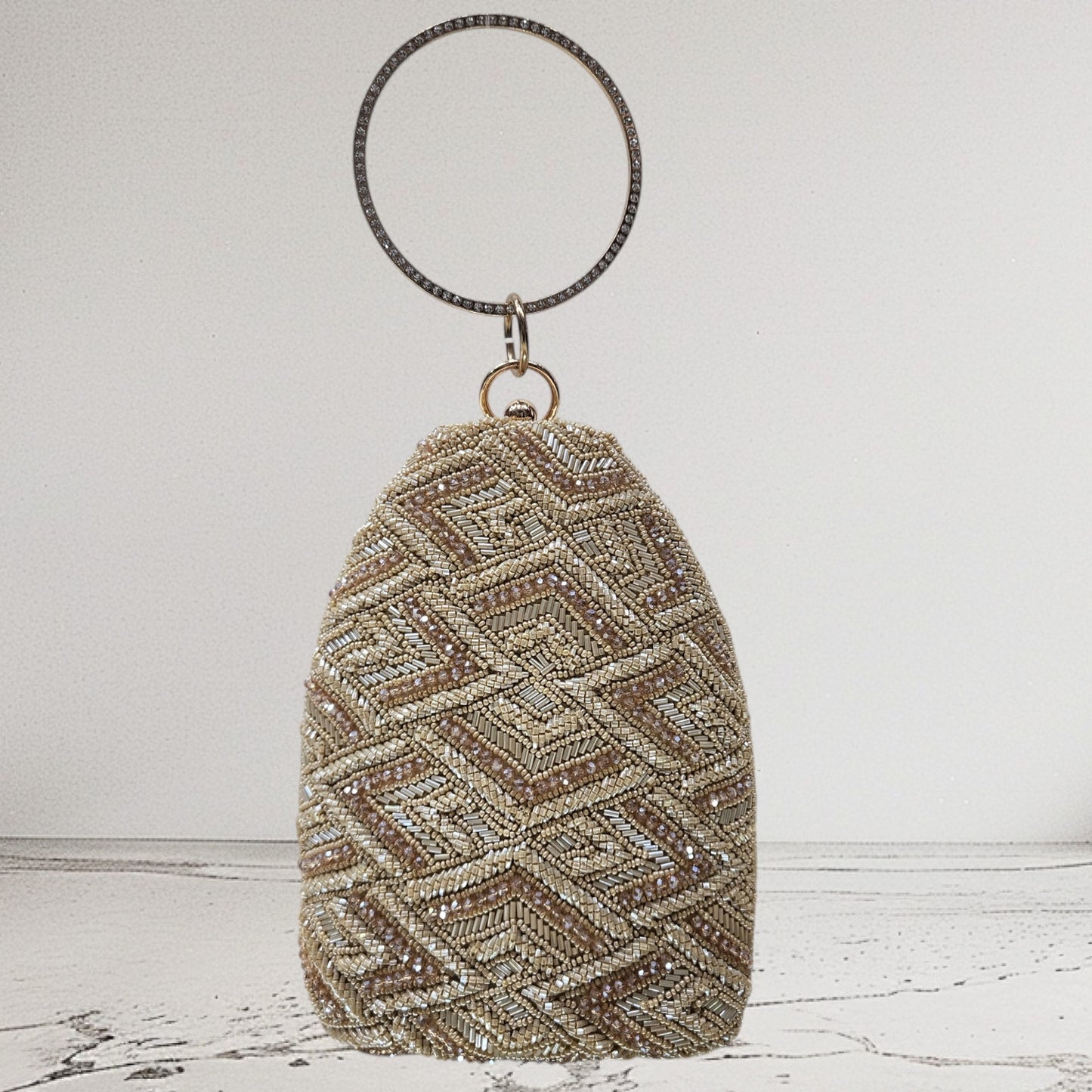 Ira Gold Bottle Box Clutch