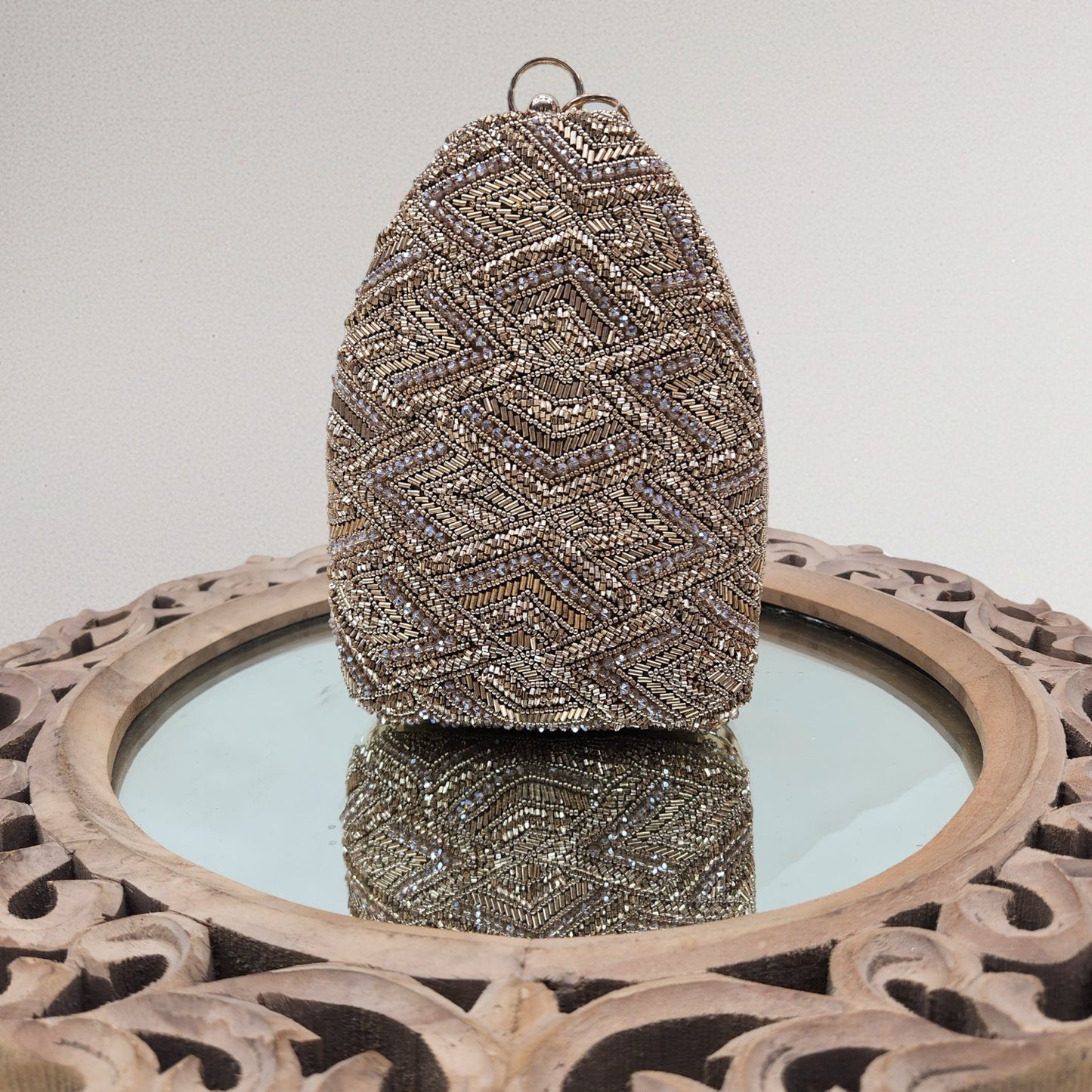 Ira Antique Gold Bottle Box Clutch