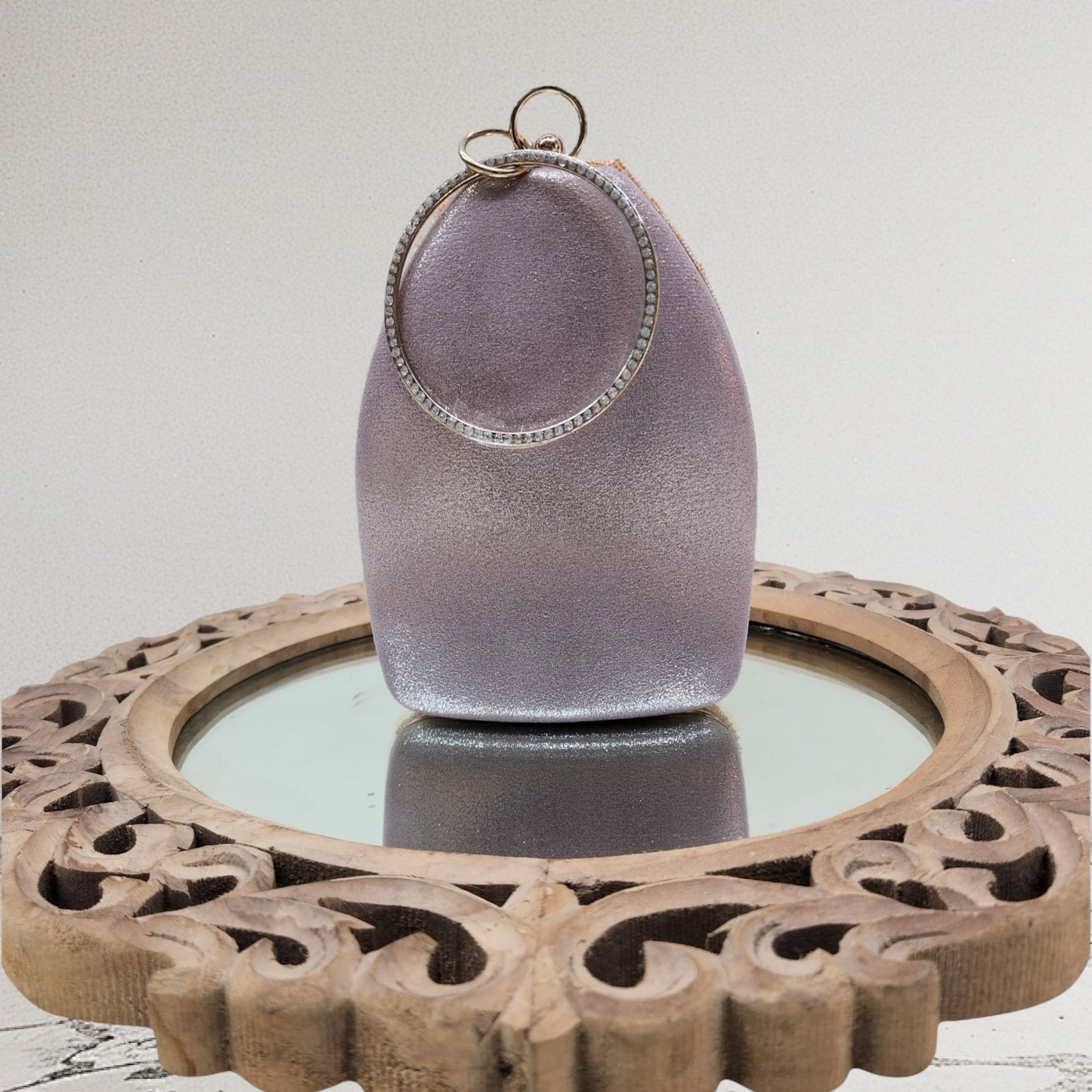 Ira Rose Gold Bottle Box Clutch